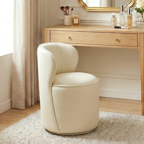 Easthome 360° Swivel Storage Vanity Stool, Hidden Storage Makeup Ottoman Chair for Bedroom, Study, Living Room, Dresser