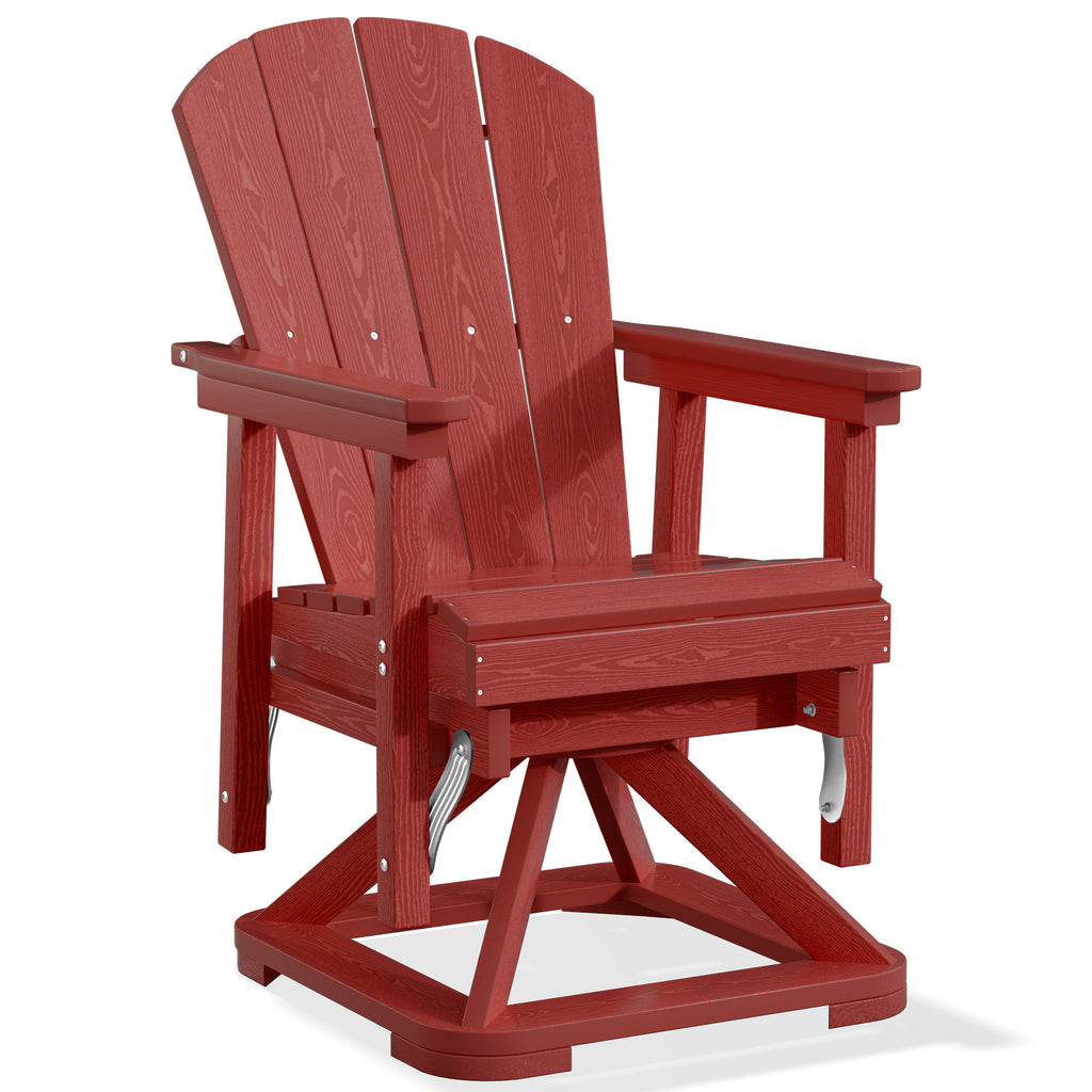 Easthome 360°Swivel Glider Adirondack Chair All-Weather HDPE Outdoor Rocking Chair with Ergonomic Backrest, Outdoor Swivel Rocker for Patio, Porch & Deck