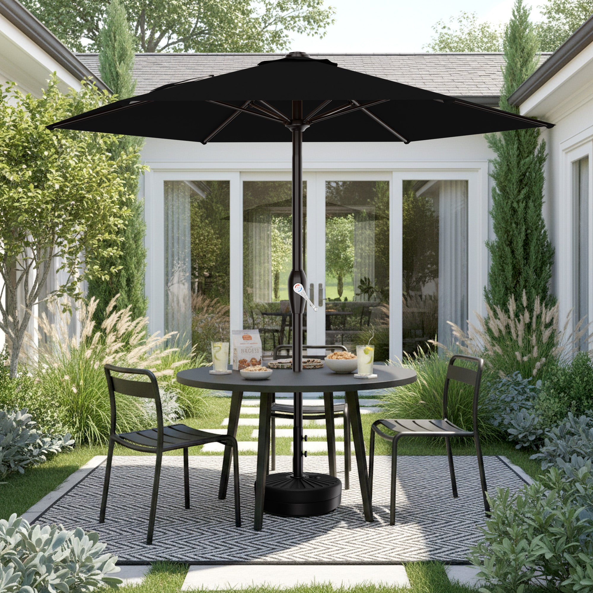 Easthome 7.5' Patio Umbrella Outdoor Table Market Umbrella with Smooth Crank handle, 6 Ribs, Backyard, Poolside, Garden