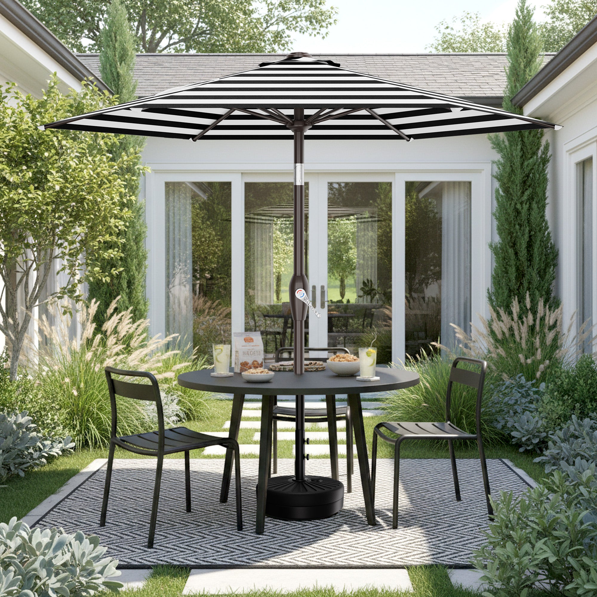 Easthome 7.5' Patio Umbrella Outdoor Table Market Umbrella with Smooth Crank handle, 6 Ribs, Backyard, Poolside, Garden