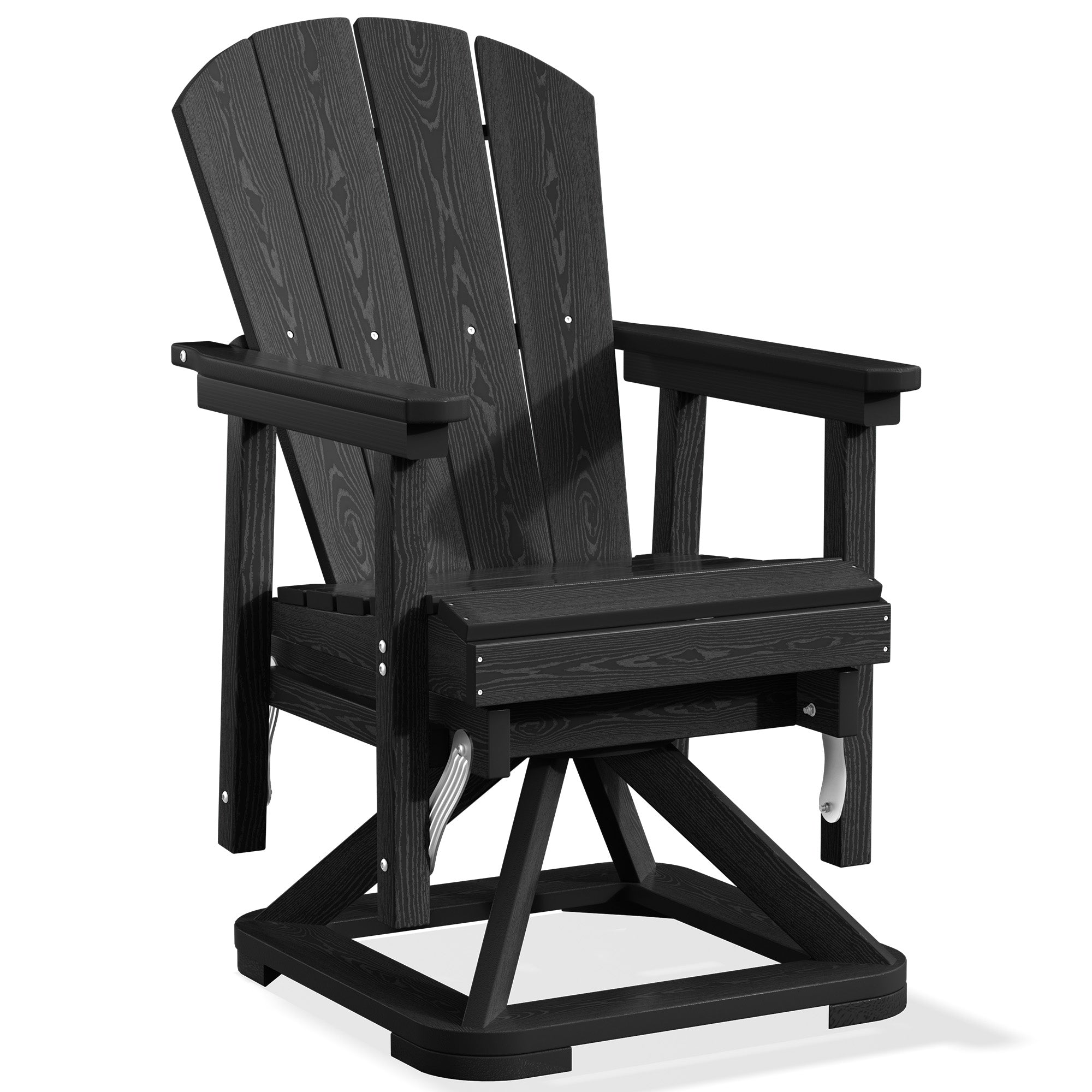 Easthome 360°Swivel Glider Adirondack Chair All-Weather HDPE Outdoor Rocking Chair with Ergonomic Backrest, Outdoor Swivel Rocker for Patio, Porch & Deck