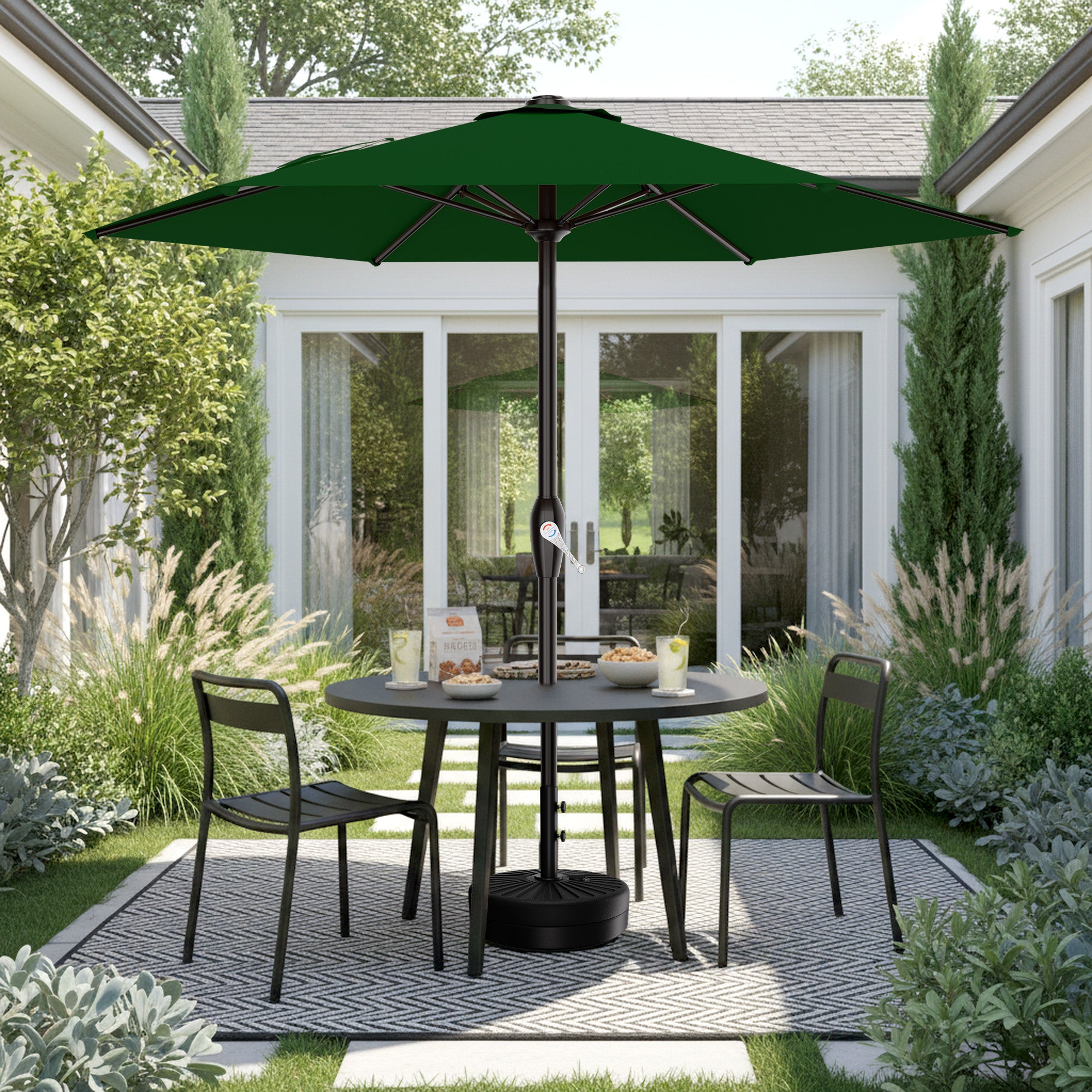 Easthome 7.5' Patio Umbrella Outdoor Table Market Umbrella with Smooth Crank handle, 6 Ribs, Backyard, Poolside, Garden