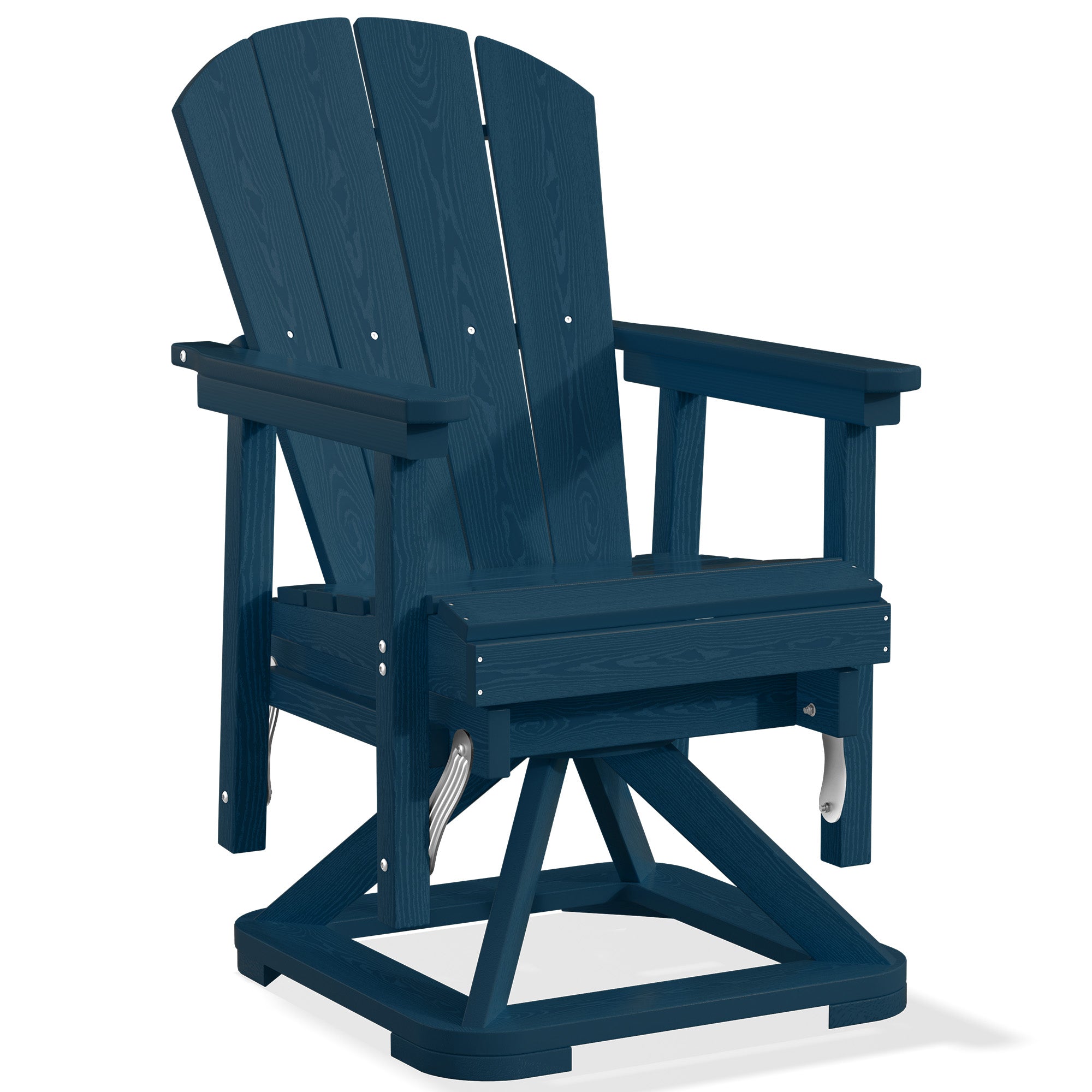 Easthome 360°Swivel Glider Adirondack Chair All-Weather HDPE Outdoor Rocking Chair with Ergonomic Backrest, Outdoor Swivel Rocker for Patio, Porch & Deck