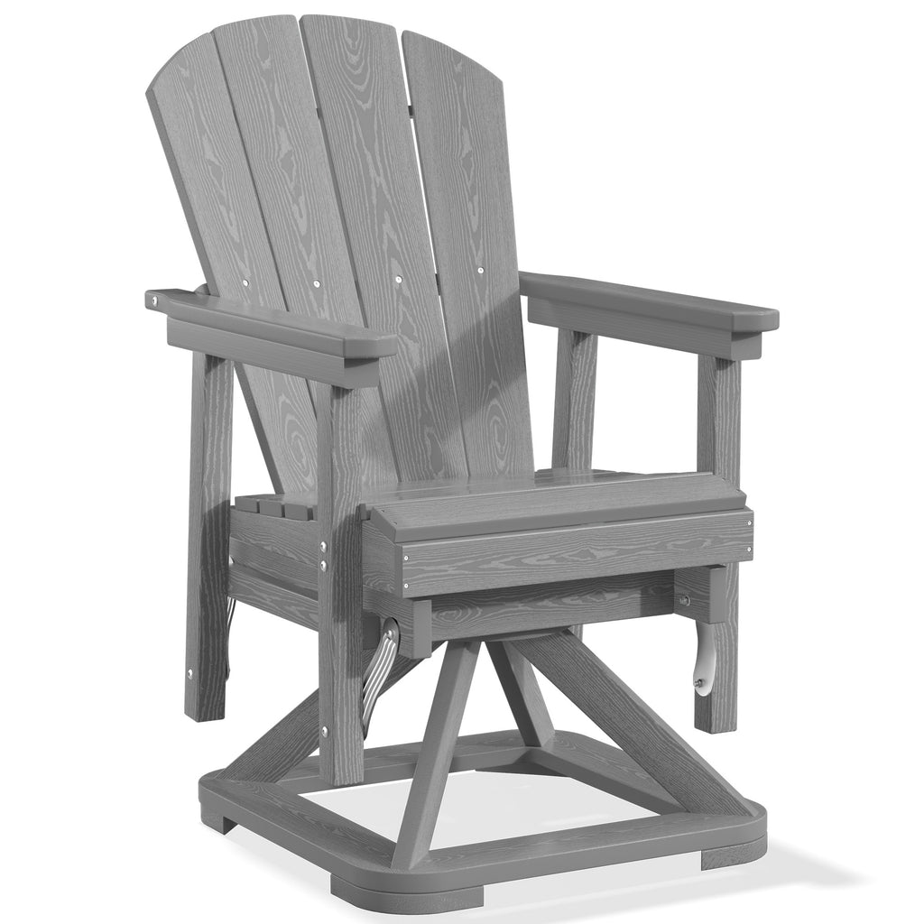 Easthome 360°Swivel Glider Adirondack Chair All-Weather HDPE Outdoor Rocking Chair with Ergonomic Backrest, Outdoor Swivel Rocker for Patio, Porch & Deck