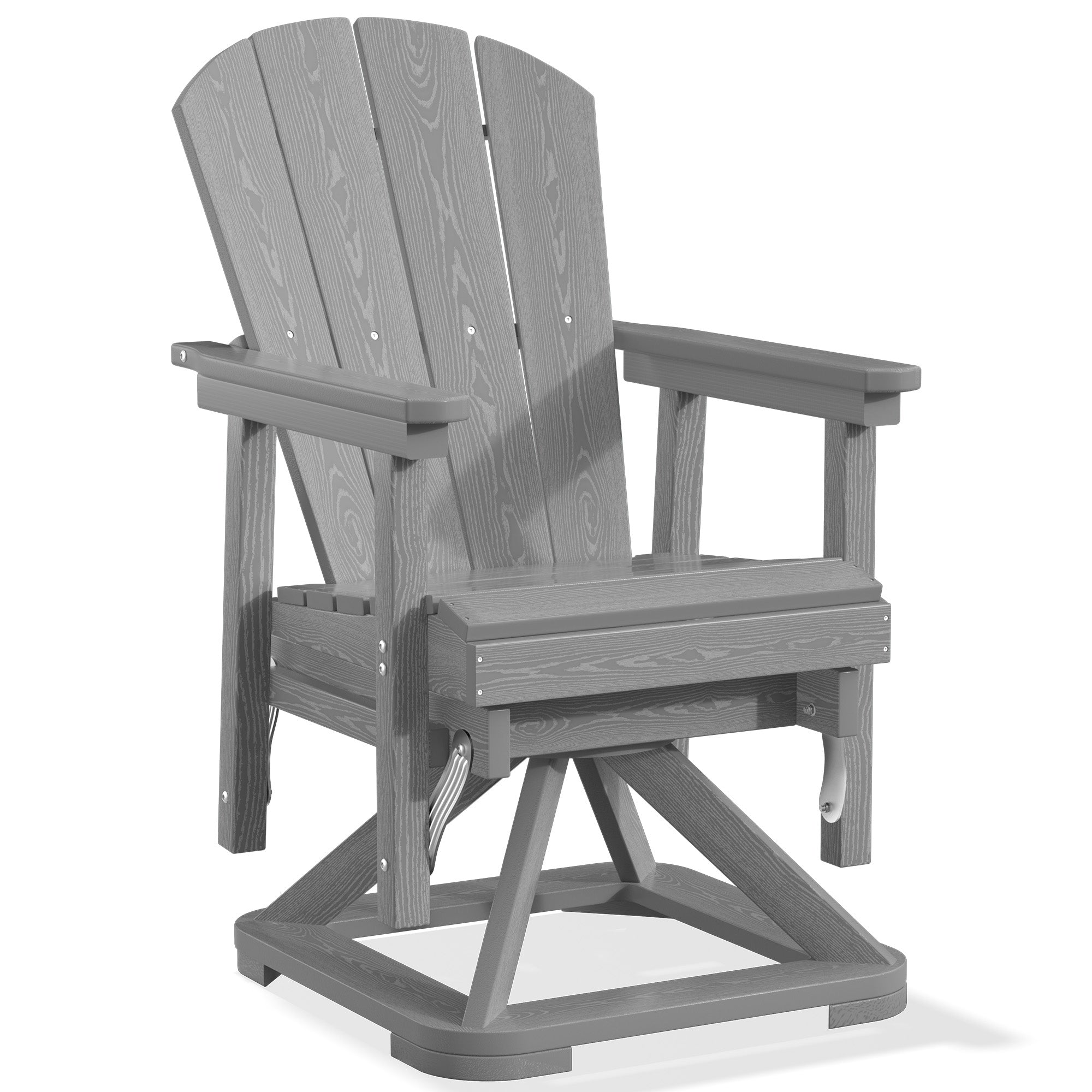 Easthome 360°Swivel Glider Adirondack Chair All-Weather HDPE Outdoor Rocking Chair with Ergonomic Backrest, Outdoor Swivel Rocker for Patio, Porch & Deck