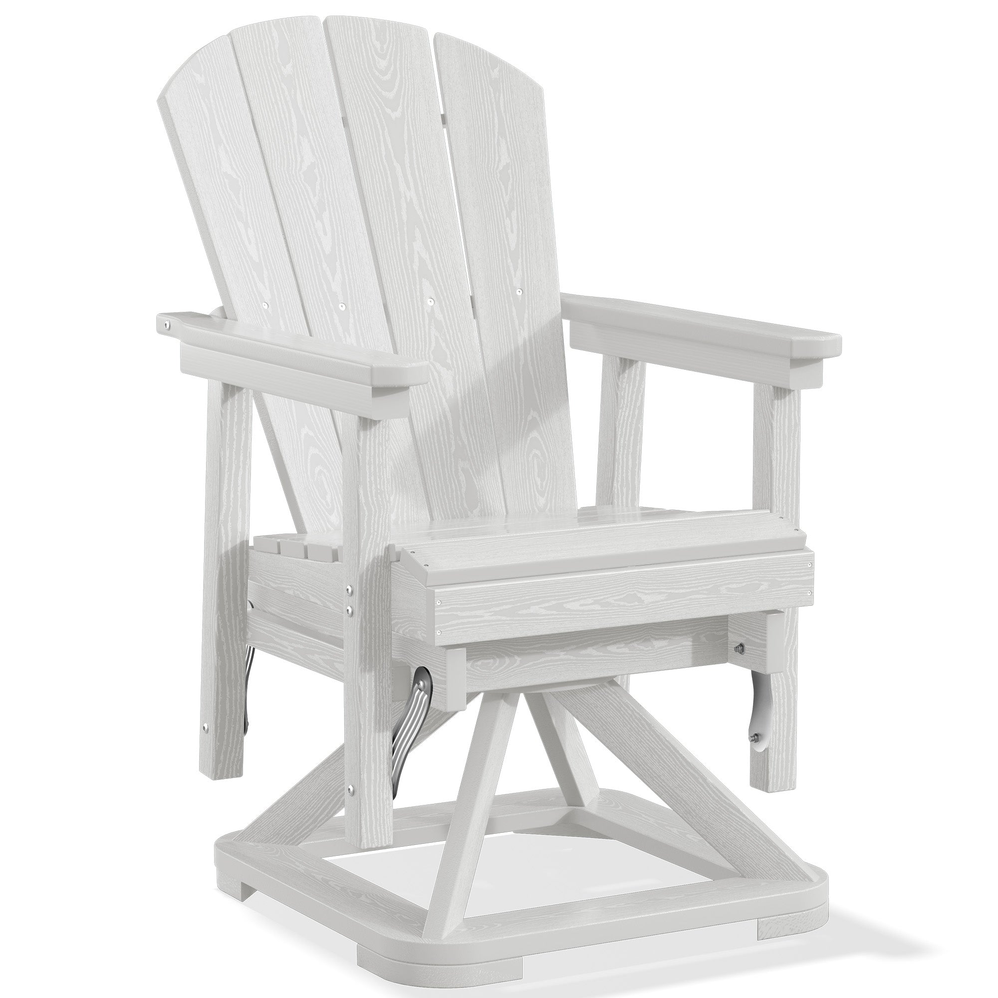 Easthome 360°Swivel Glider Adirondack Chair All-Weather HDPE Outdoor Rocking Chair with Ergonomic Backrest, Outdoor Swivel Rocker for Patio, Porch & Deck