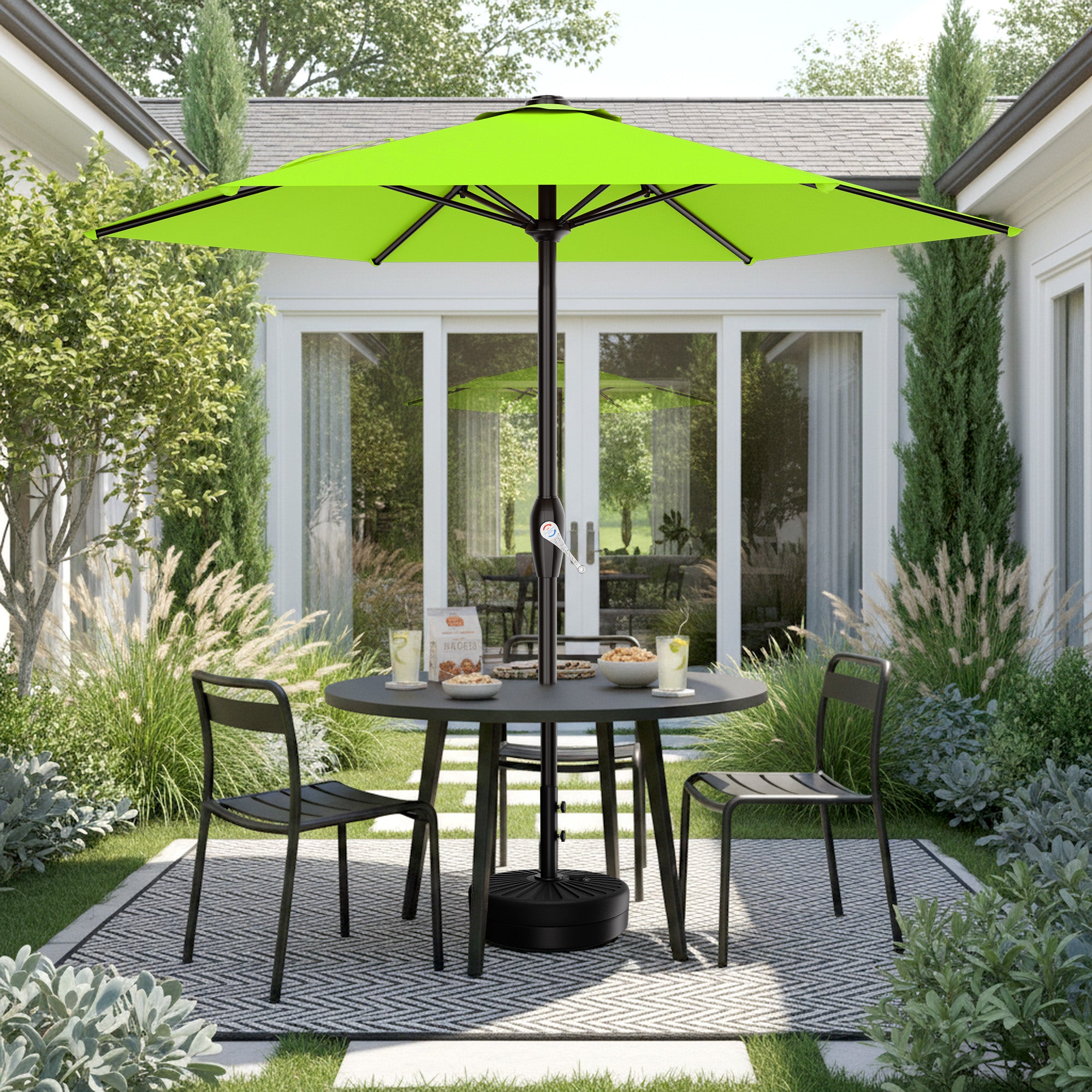 Easthome 7.5' Patio Umbrella Outdoor Table Market Umbrella with Smooth Crank handle, 6 Ribs, Backyard, Poolside, Garden