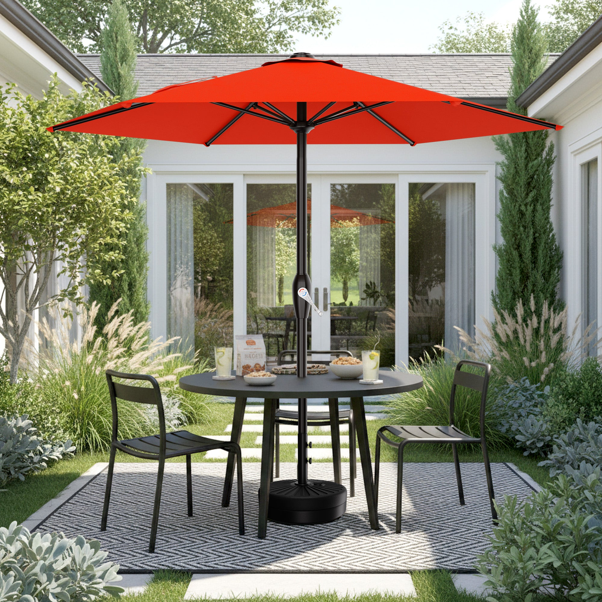 Easthome 7.5' Patio Umbrella Outdoor Table Market Umbrella with Smooth Crank handle, 6 Ribs, Backyard, Poolside, Garden