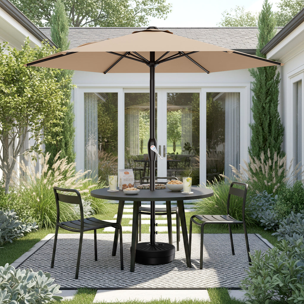 Easthome 7.5' Patio Umbrella Outdoor Table Market Umbrella with Smooth Crank handle, 6 Ribs, Backyard, Poolside, Garden