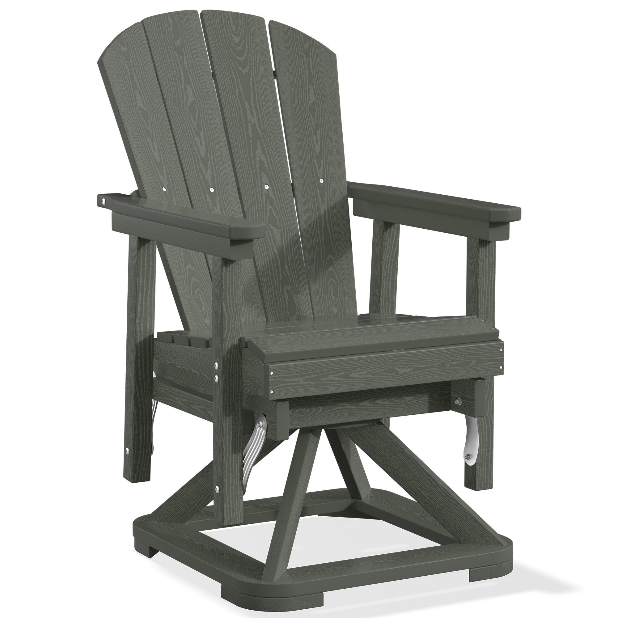 Easthome 360°Swivel Glider Adirondack Chair All-Weather HDPE Outdoor Rocking Chair with Ergonomic Backrest, Outdoor Swivel Rocker for Patio, Porch & Deck