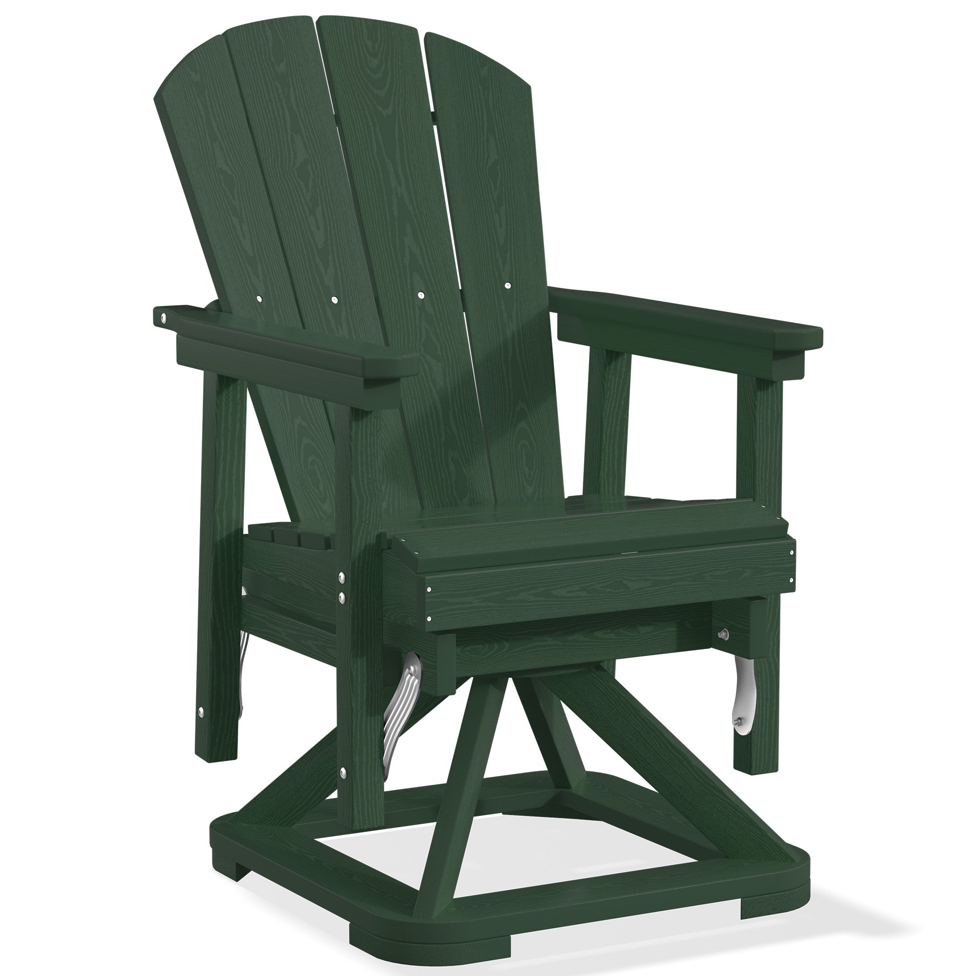 Easthome 360°Swivel Glider Adirondack Chair All-Weather HDPE Outdoor Rocking Chair with Ergonomic Backrest, Outdoor Swivel Rocker for Patio, Porch & Deck
