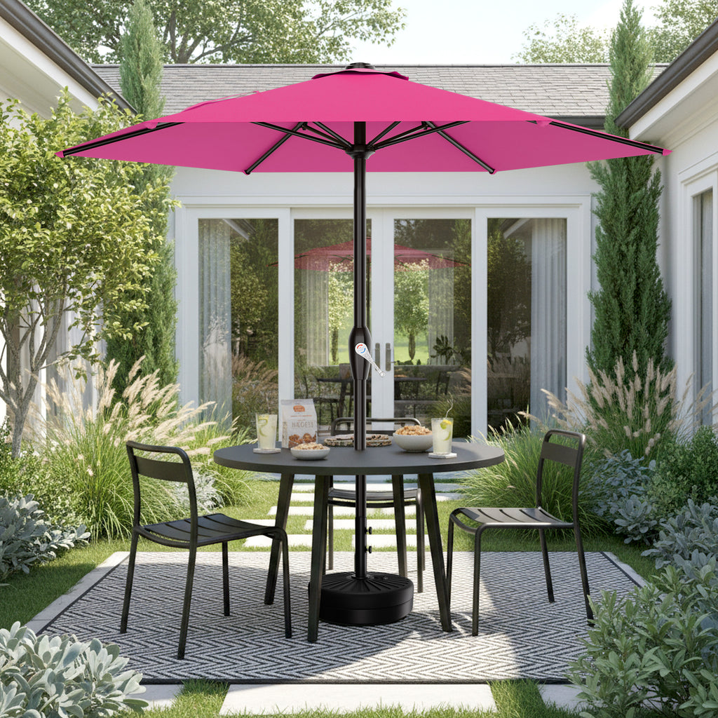 Easthome 7.5' Patio Umbrella Outdoor Table Market Umbrella with Smooth Crank handle, 6 Ribs, Backyard, Poolside, Garden