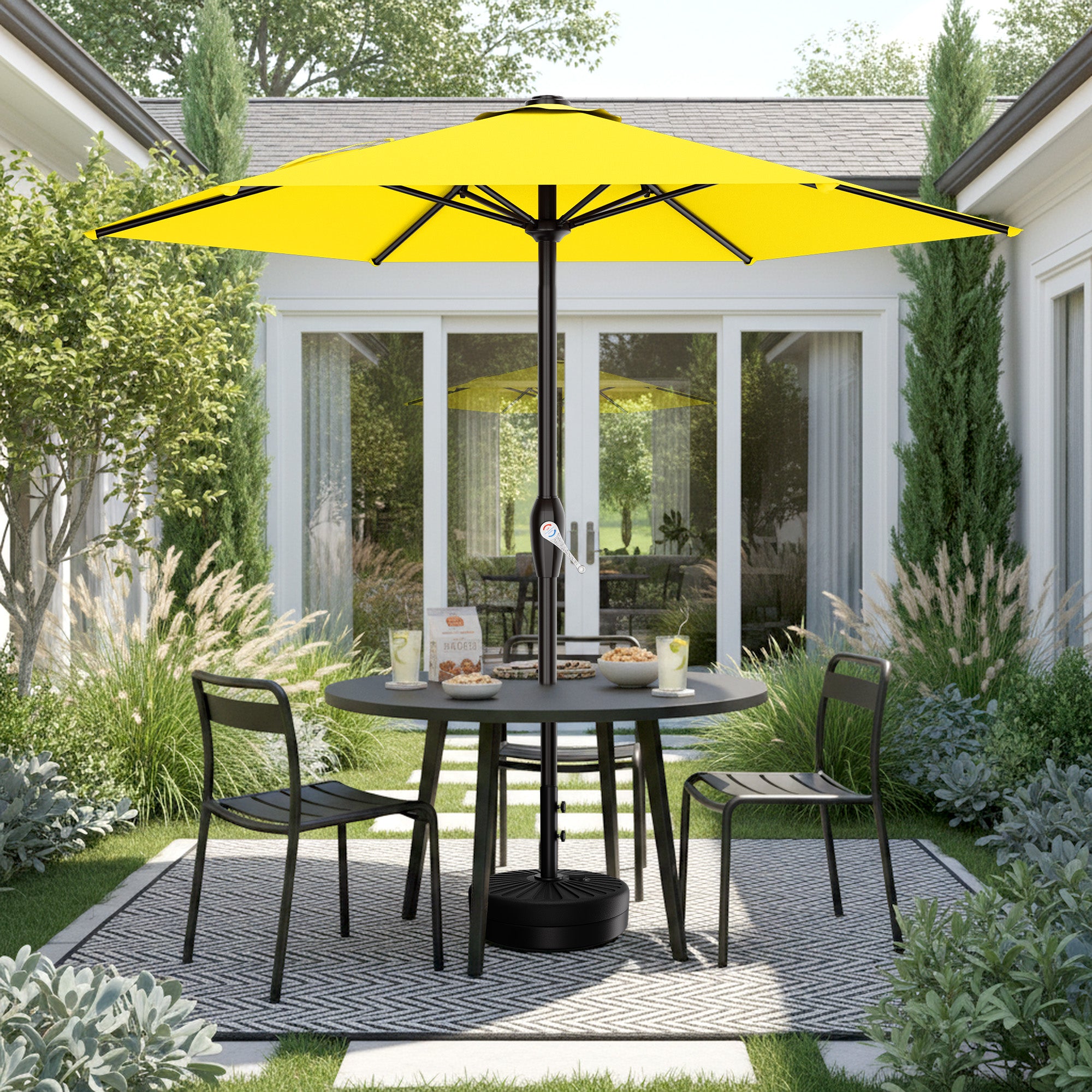 Easthome 7.5' Patio Umbrella Outdoor Table Market Umbrella with Smooth Crank handle, 6 Ribs, Backyard, Poolside, Garden
