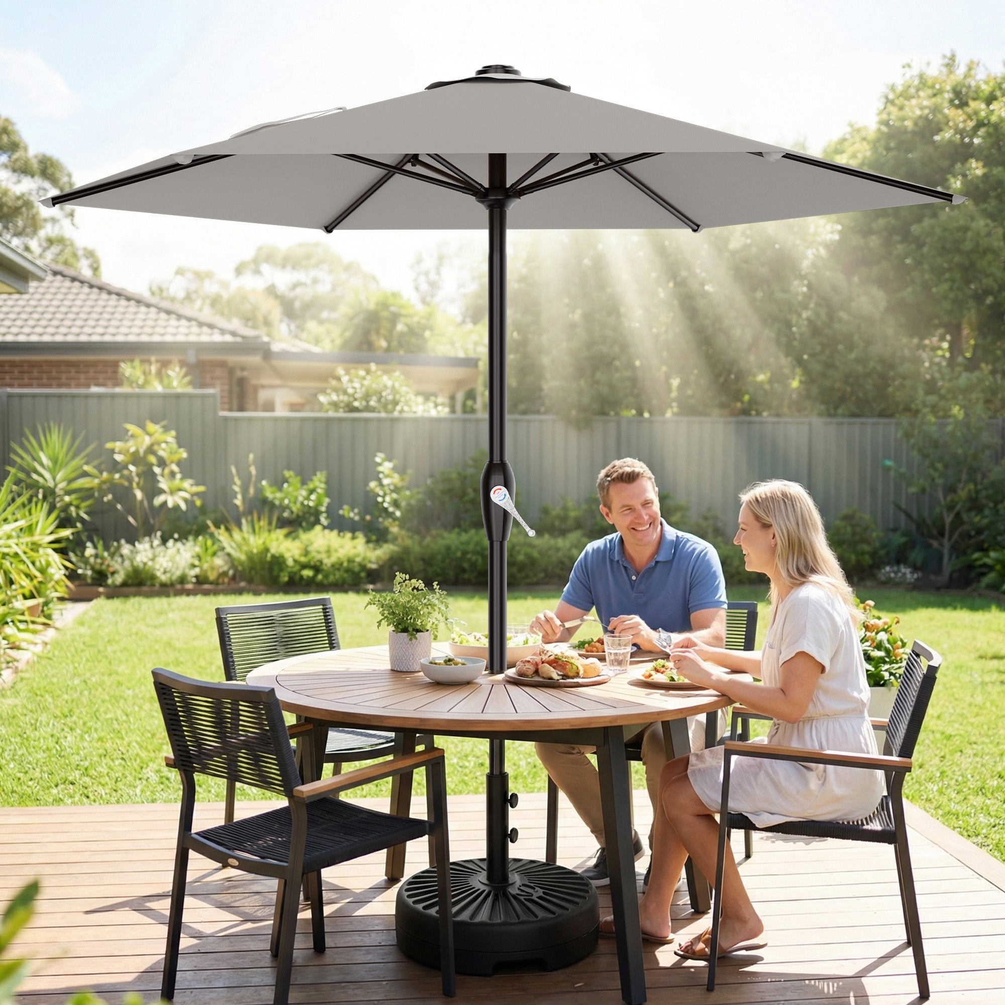 Easthome 7.5' Patio Umbrella Outdoor Table Market Umbrella with Smooth Crank handle, 6 Ribs, Backyard, Poolside, Garden