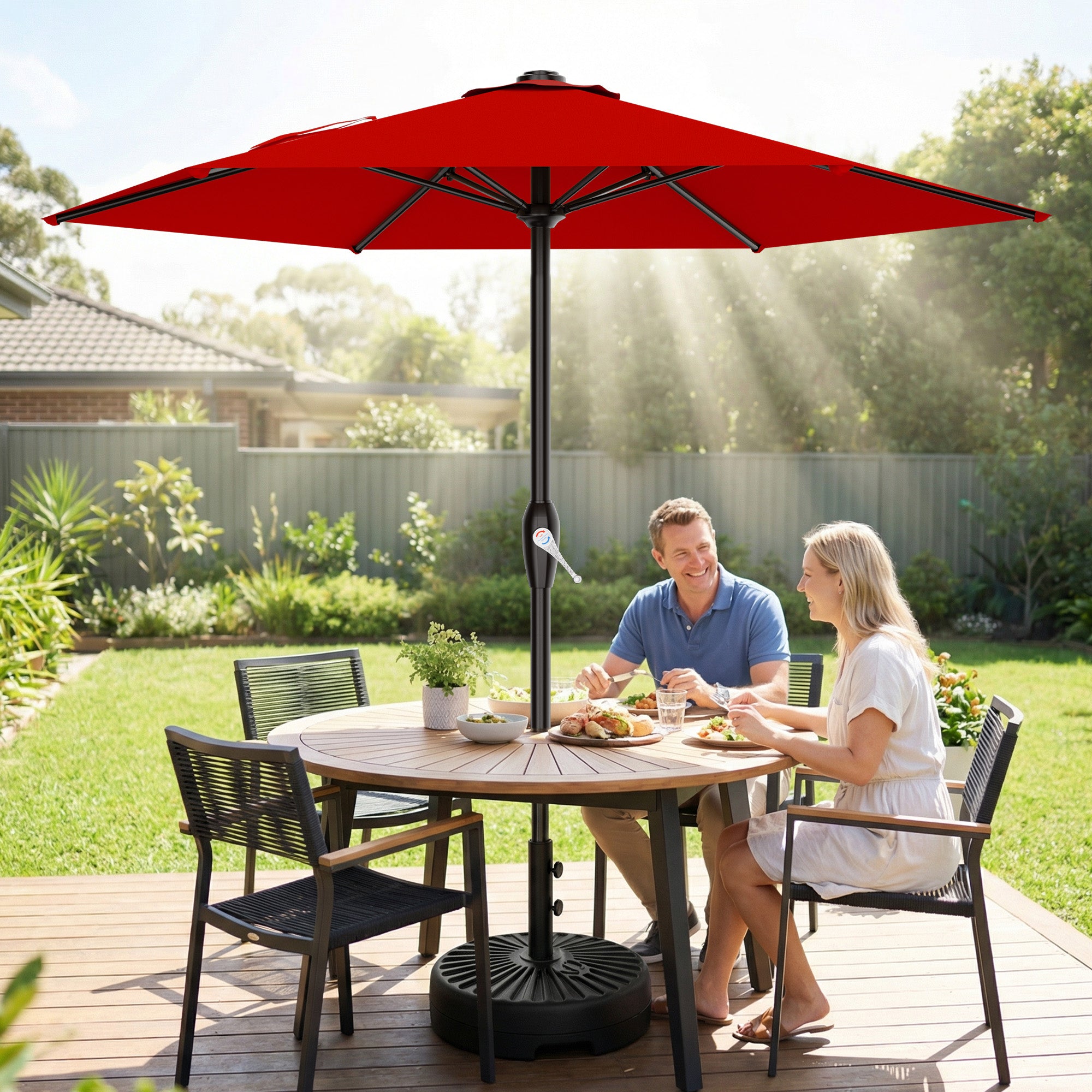 Easthome 7.5' Patio Umbrella Outdoor Table Market Umbrella with Smooth Crank handle, 6 Ribs, Backyard, Poolside, Garden