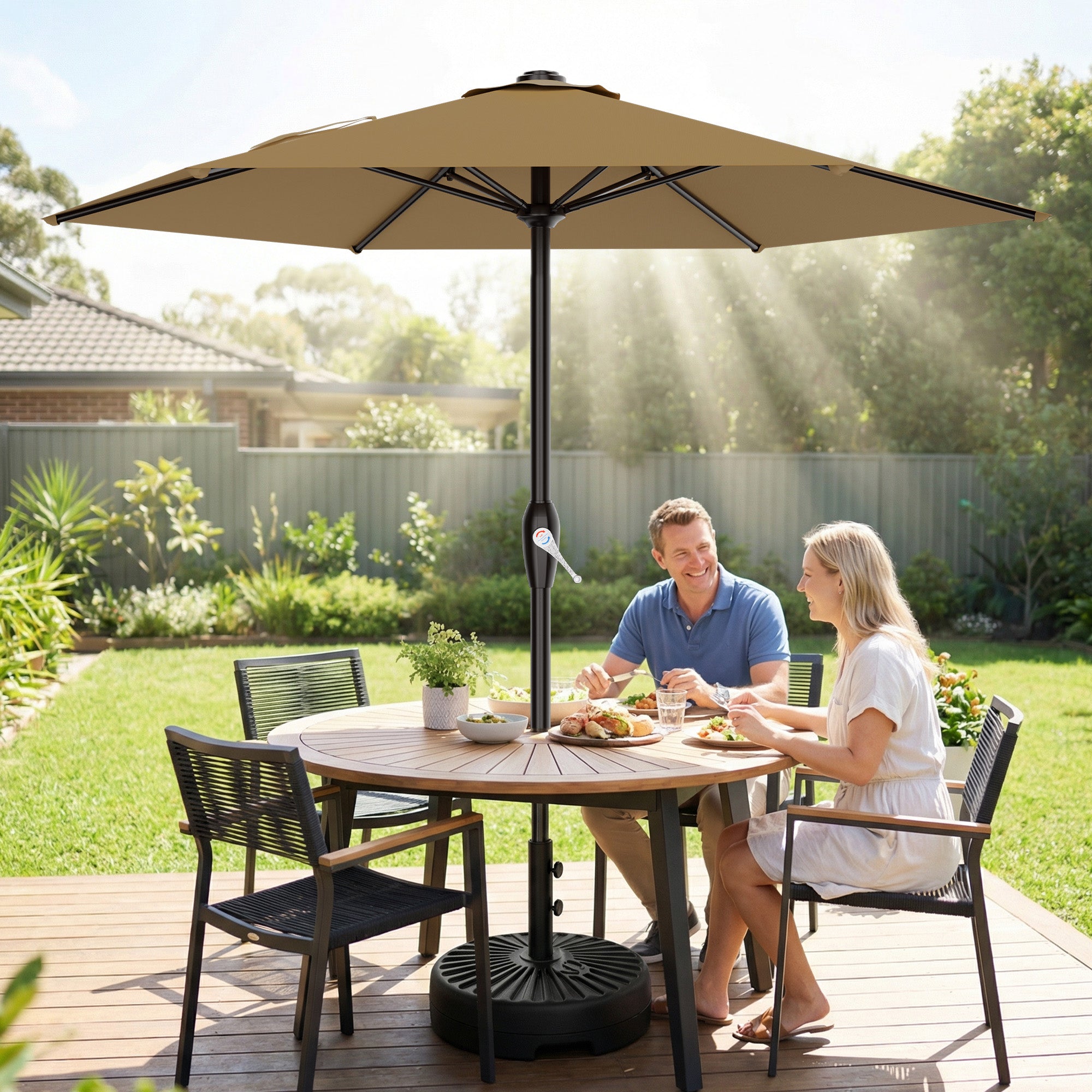 Easthome 7.5' Patio Umbrella Outdoor Table Market Umbrella with Smooth Crank handle, 6 Ribs, Backyard, Poolside, Garden