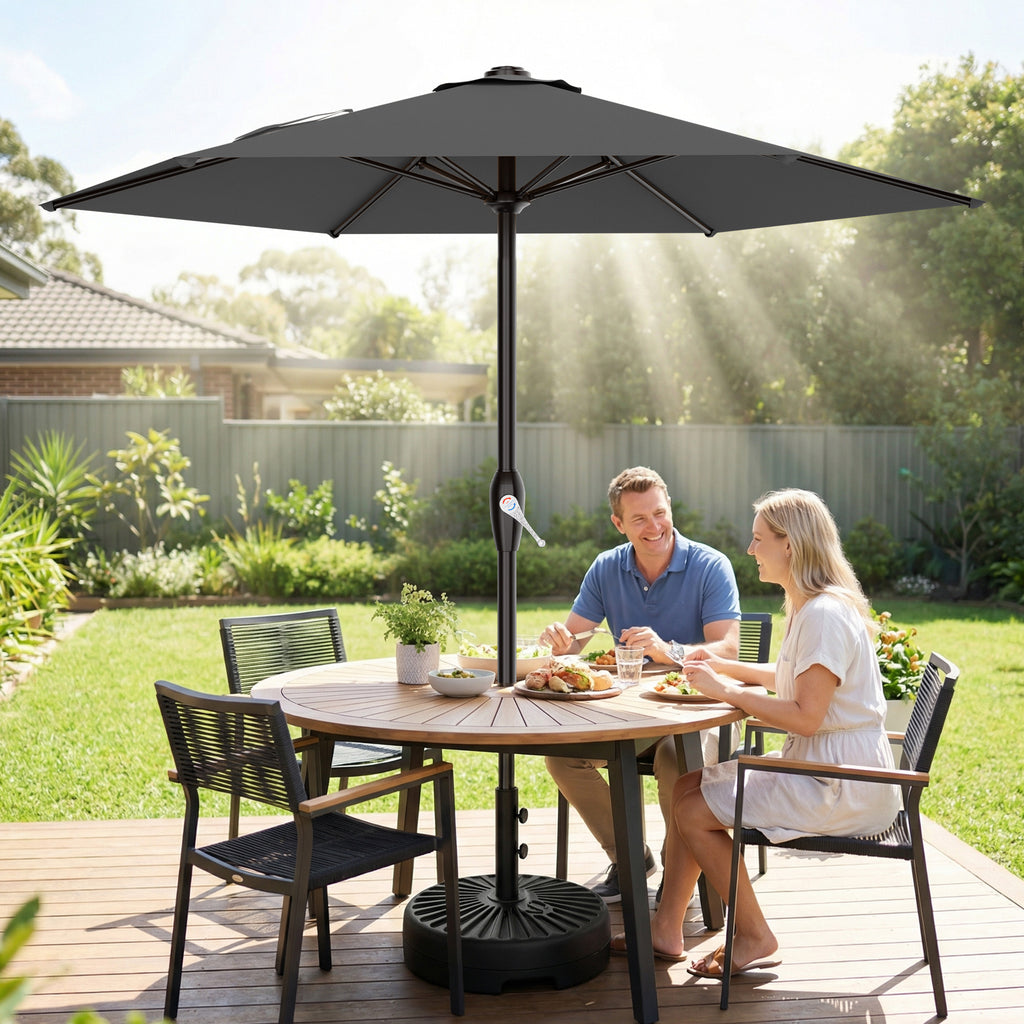 Easthome 7.5' Patio Umbrella Outdoor Table Market Umbrella with Smooth Crank handle, 6 Ribs, Backyard, Poolside, Garden