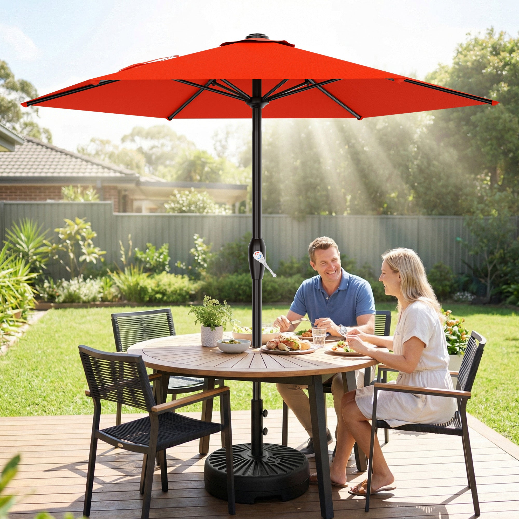 Easthome 7.5' Patio Umbrella Outdoor Table Market Umbrella with Smooth Crank handle, 6 Ribs, Backyard, Poolside, Garden