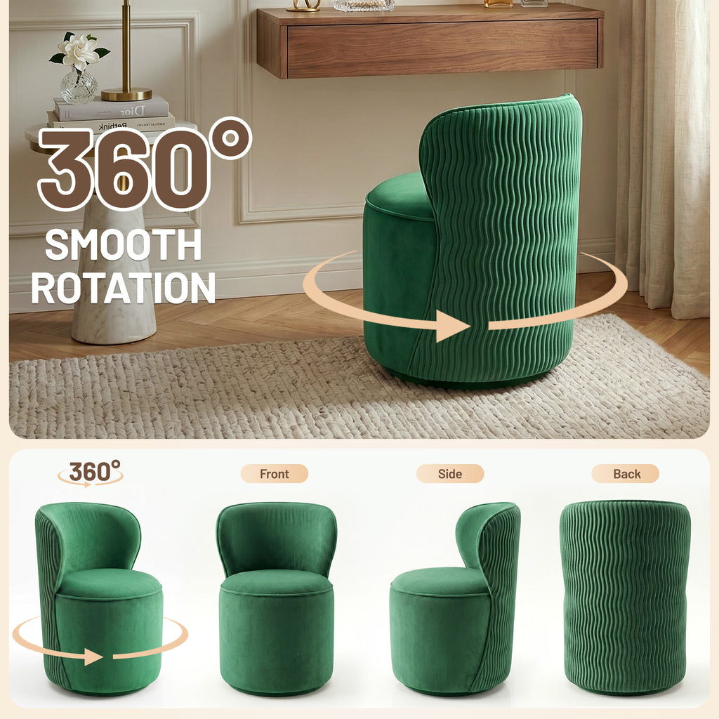 Easthome 360° Swivel Storage Vanity Stool, Hidden Storage Makeup Ottoman Chair for Bedroom, Study, Living Room, Dresser