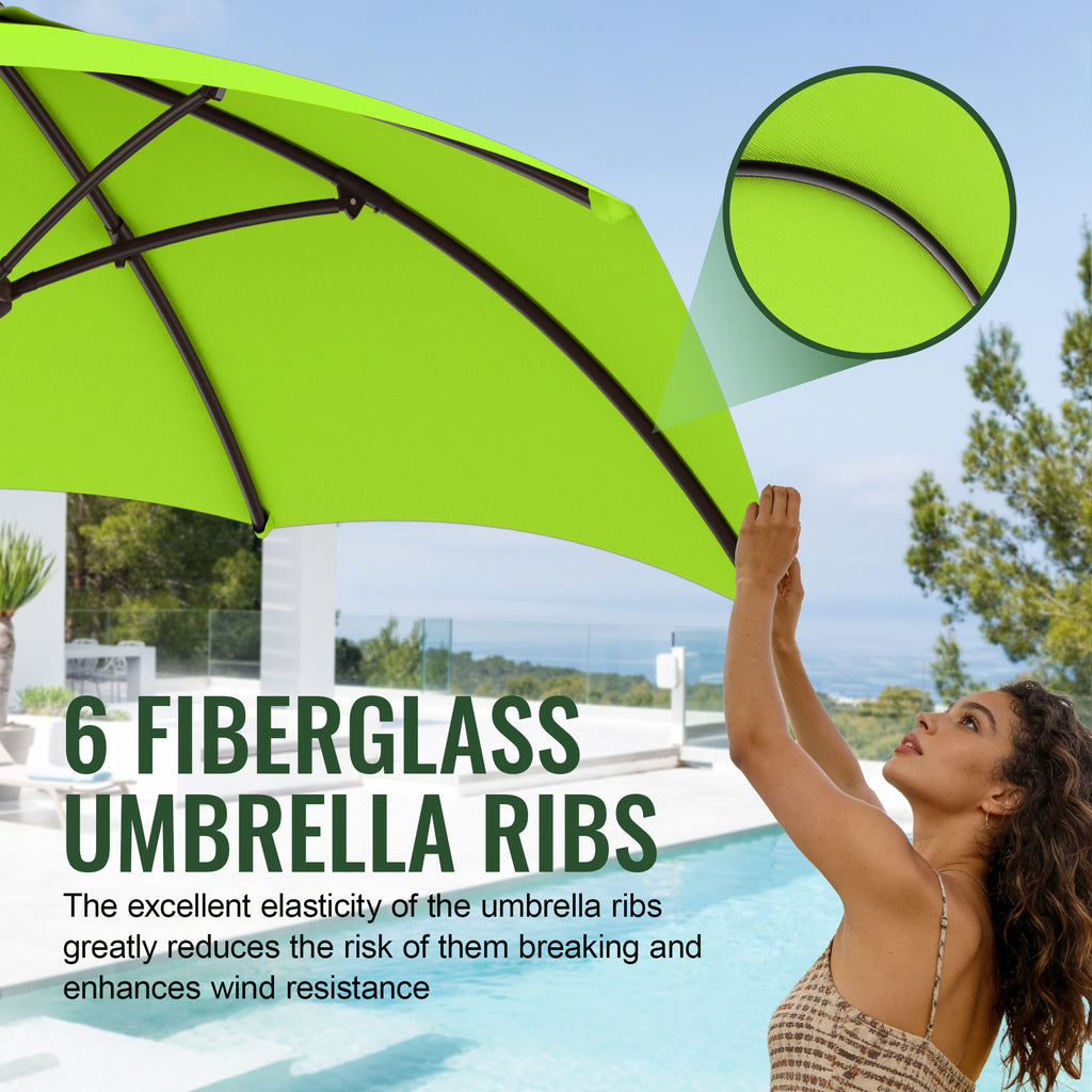 Easthome 7.5' Patio Umbrella Outdoor Table Market Umbrella with Smooth Crank handle, 6 Ribs, Backyard, Poolside, Garden