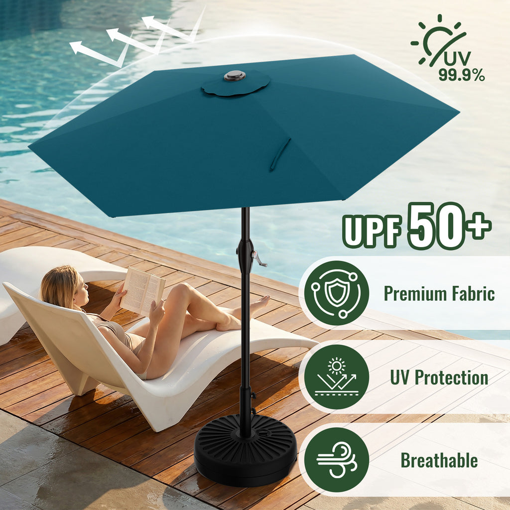 Easthome 7.5' Patio Umbrella Outdoor Table Market Umbrella with Smooth Crank handle, 6 Ribs, Backyard, Poolside, Garden