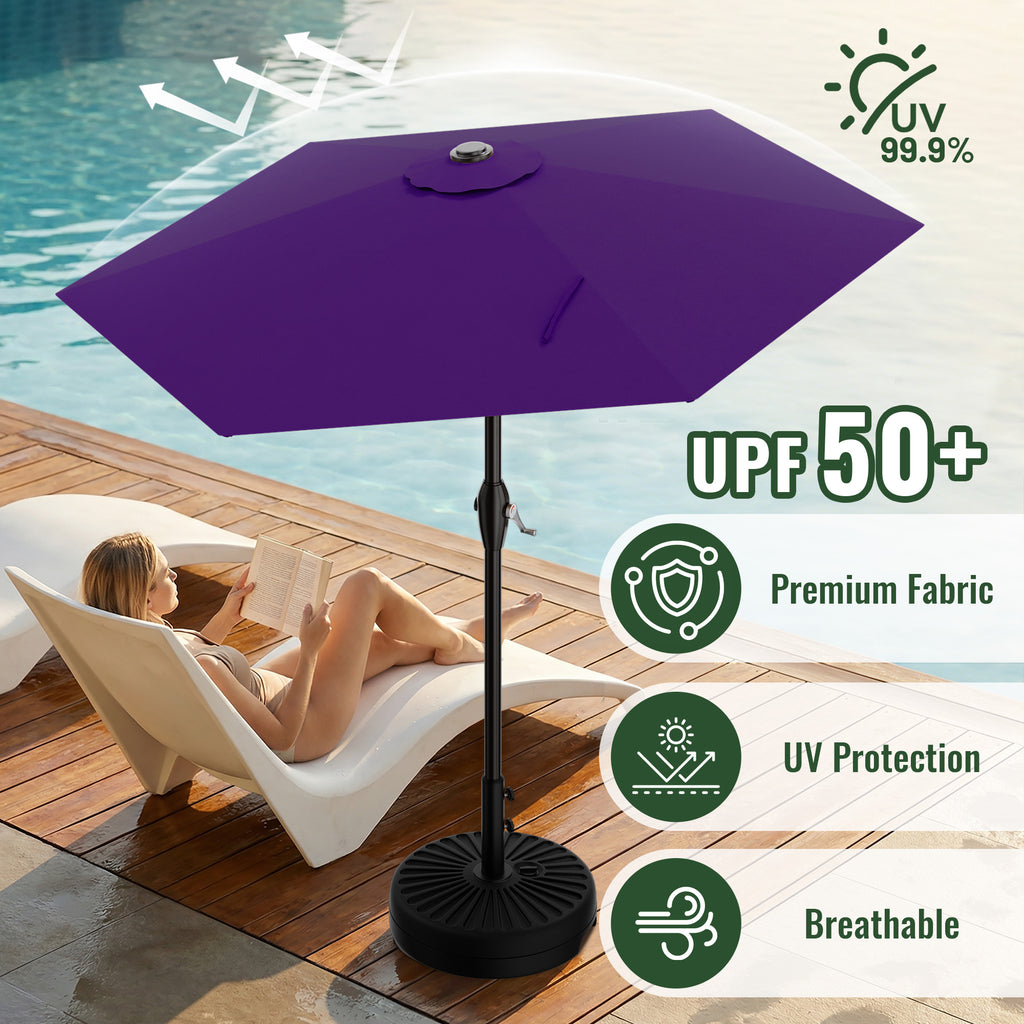 Easthome 7.5' Patio Umbrella Outdoor Table Market Umbrella with Smooth Crank handle, 6 Ribs, Backyard, Poolside, Garden