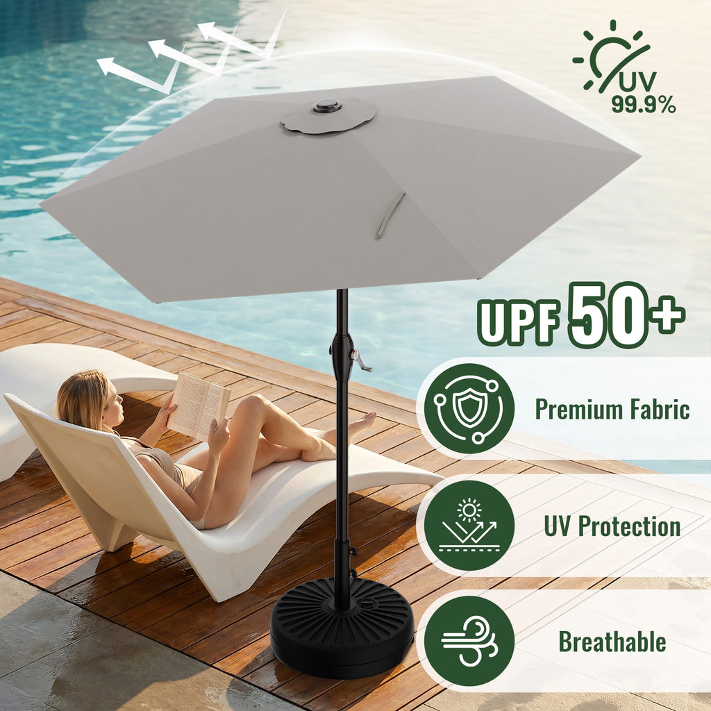 Easthome 7.5' Patio Umbrella Outdoor Table Market Umbrella with Smooth Crank handle, 6 Ribs, Backyard, Poolside, Garden