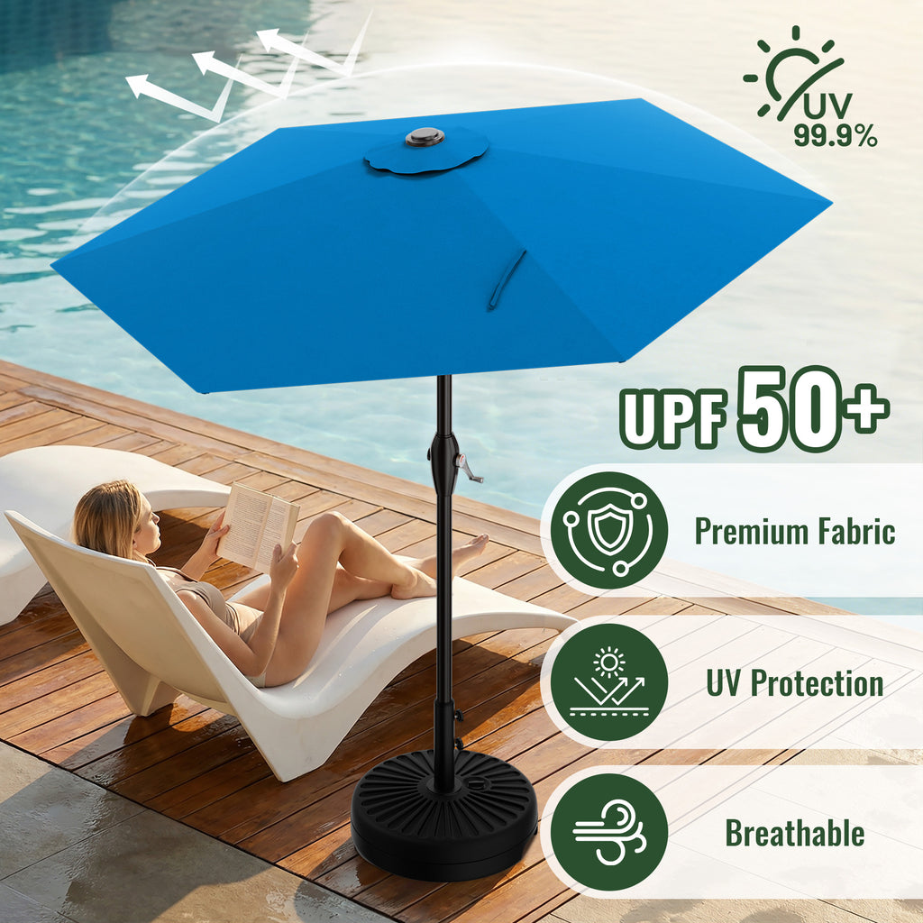 Easthome 7.5' Patio Umbrella Outdoor Table Market Umbrella with Smooth Crank handle, 6 Ribs, Backyard, Poolside, Garden