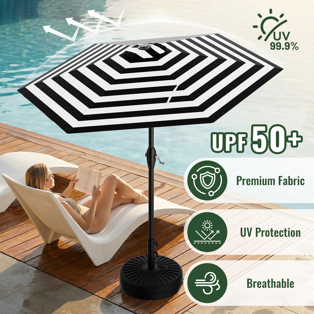 Easthome 7.5' Patio Umbrella Outdoor Table Market Umbrella with Smooth Crank handle, 6 Ribs, Backyard, Poolside, Garden