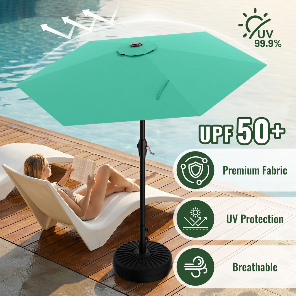 Easthome 7.5' Patio Umbrella Outdoor Table Market Umbrella with Smooth Crank handle, 6 Ribs, Backyard, Poolside, Garden