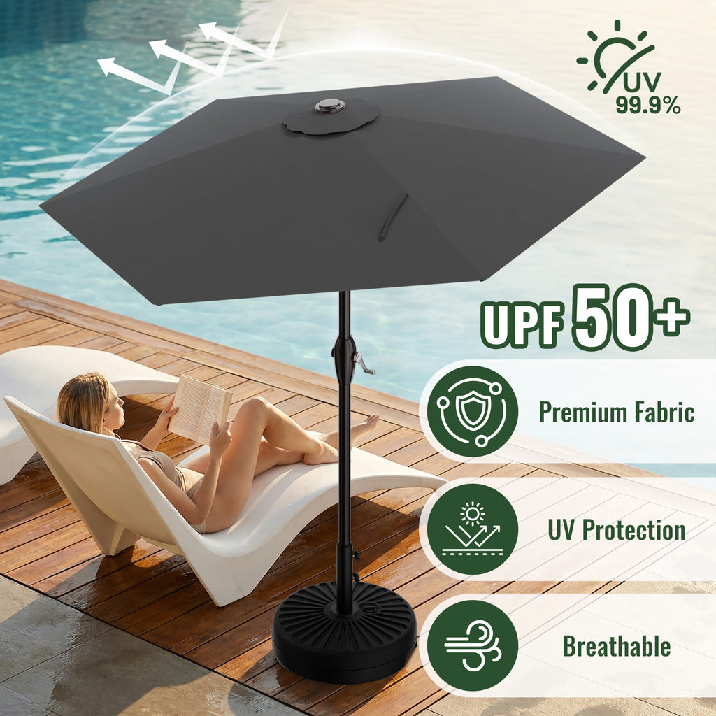 Easthome 7.5' Patio Umbrella Outdoor Table Market Umbrella with Smooth Crank handle, 6 Ribs, Backyard, Poolside, Garden