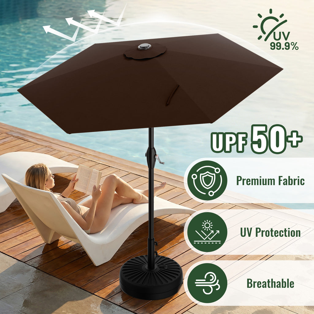 Easthome 7.5' Patio Umbrella Outdoor Table Market Umbrella with Smooth Crank handle, 6 Ribs, Backyard, Poolside, Garden