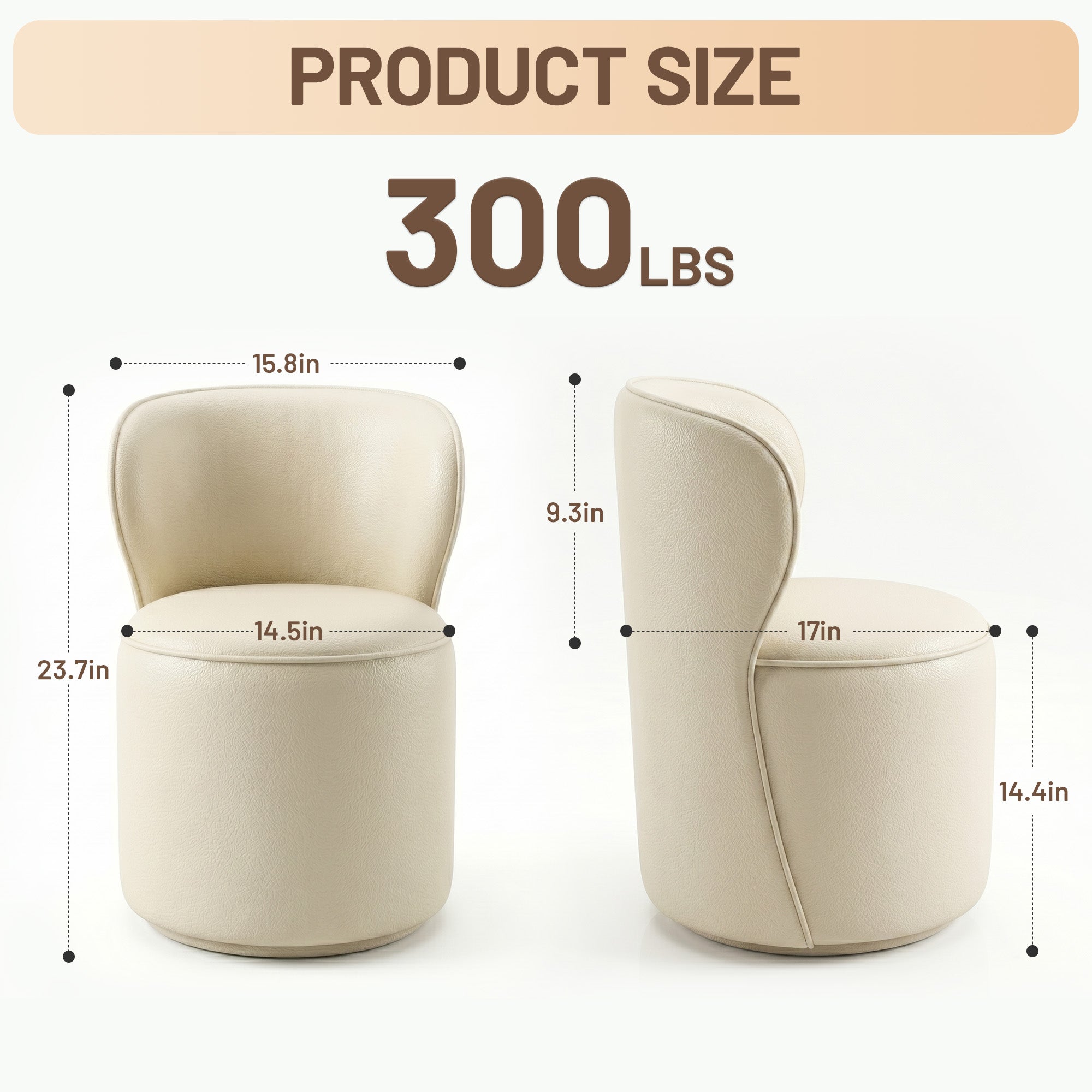 Easthome 360° Swivel Storage Vanity Stool, Hidden Storage Makeup Ottoman Chair for Bedroom, Study, Living Room, Dresser