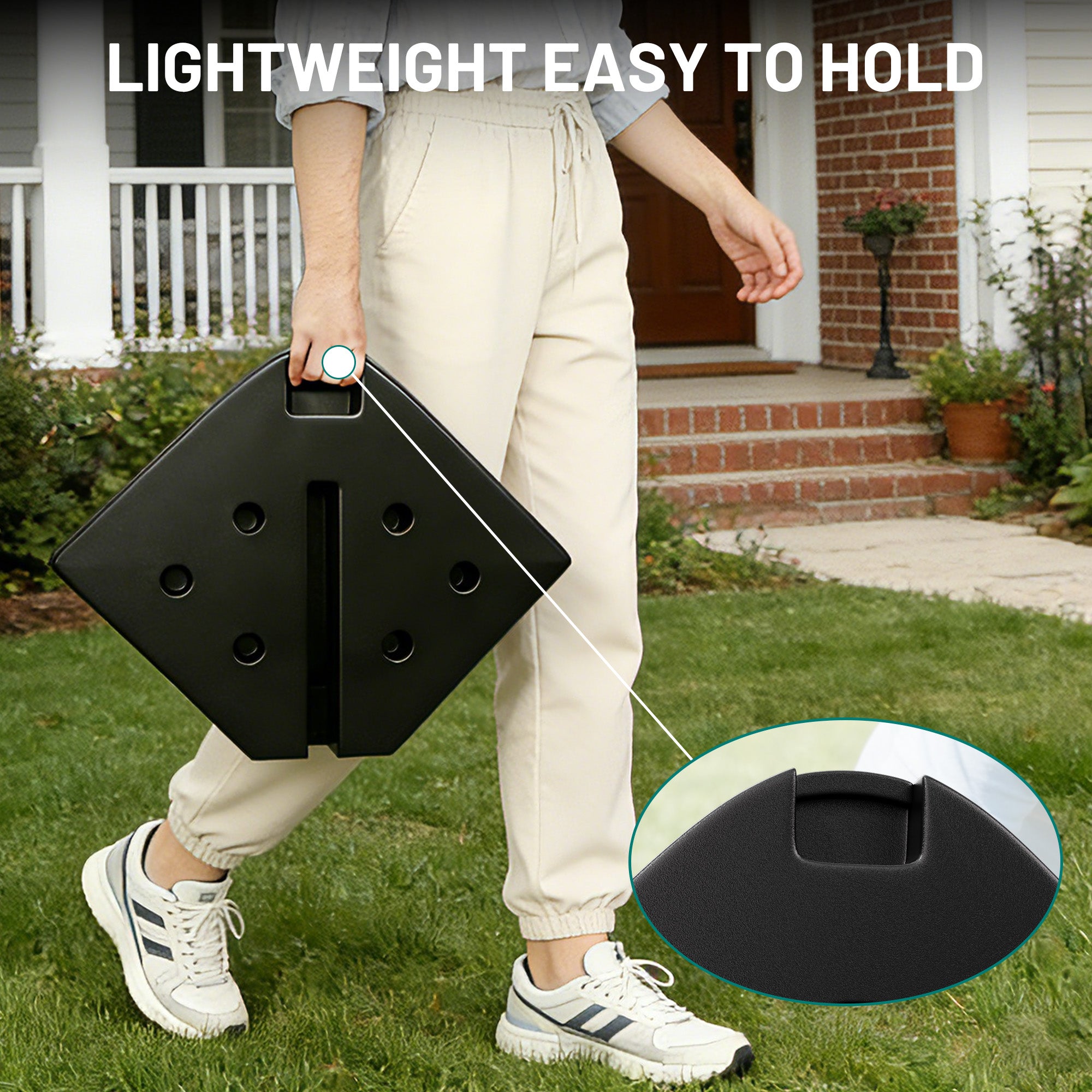 Easthome 4-Pack Heavy Duty Cantilever Umbrella Base with U-Lock, Offset Patio Market Stand - Square Weighted Base for Outdoor Umbrellas, Fill with Water or Sand for Stability
