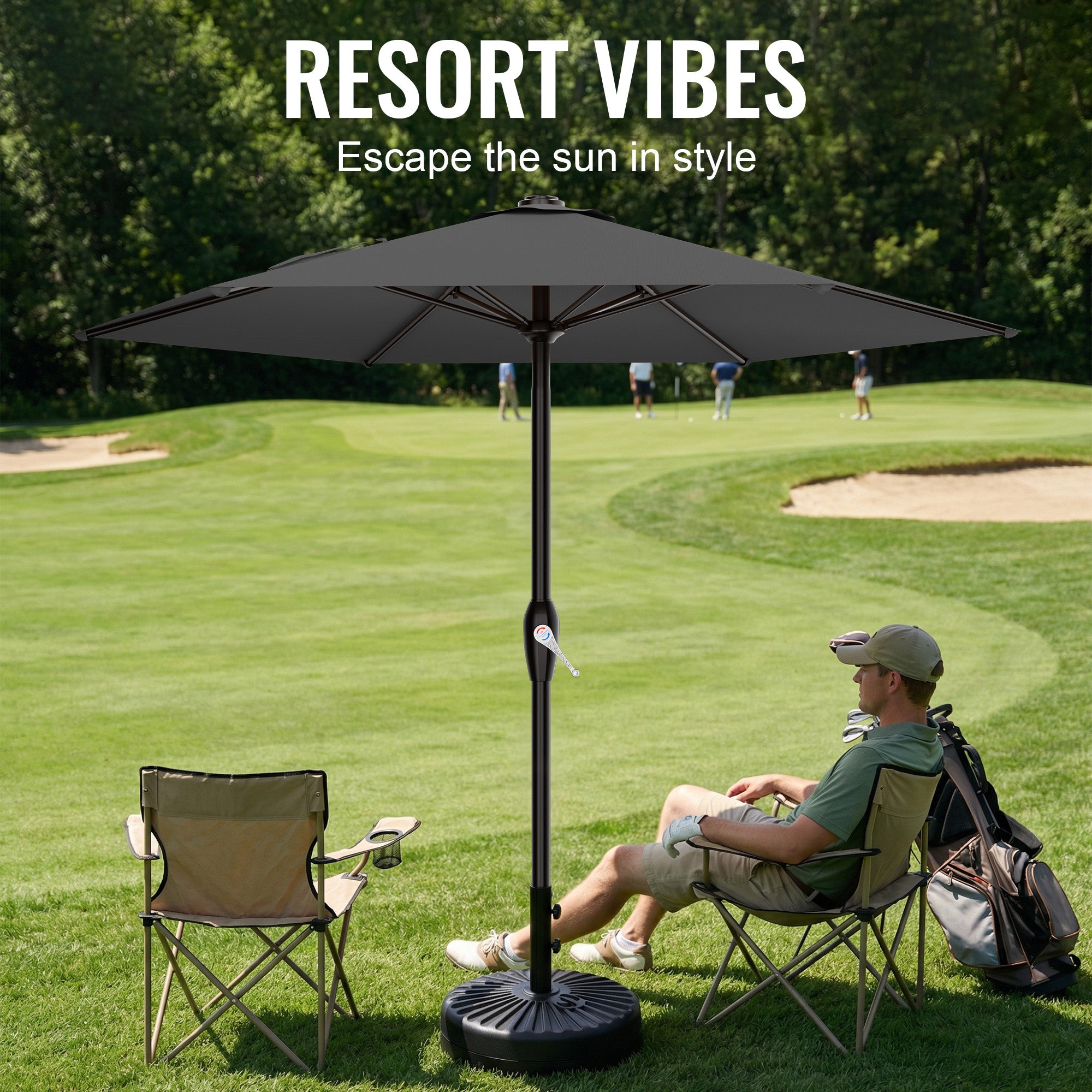 Easthome 7.5' Patio Umbrella Outdoor Table Market Umbrella with Smooth Crank handle, 6 Ribs, Backyard, Poolside, Garden