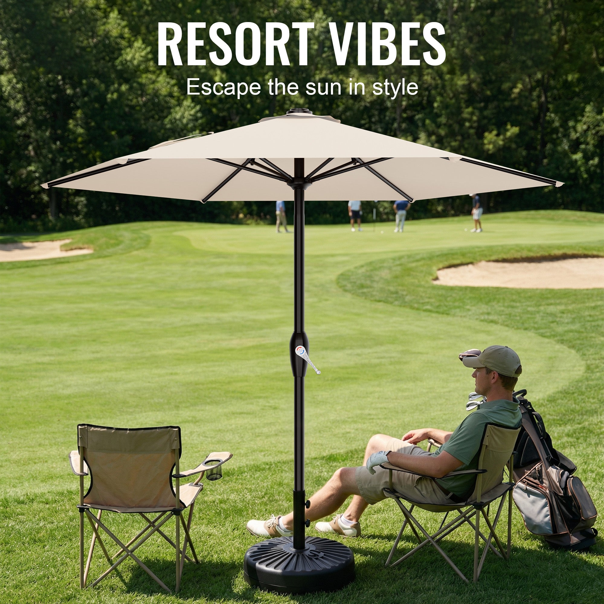 Easthome 7.5' Patio Umbrella Outdoor Table Market Umbrella with Smooth Crank handle, 6 Ribs, Backyard, Poolside, Garden