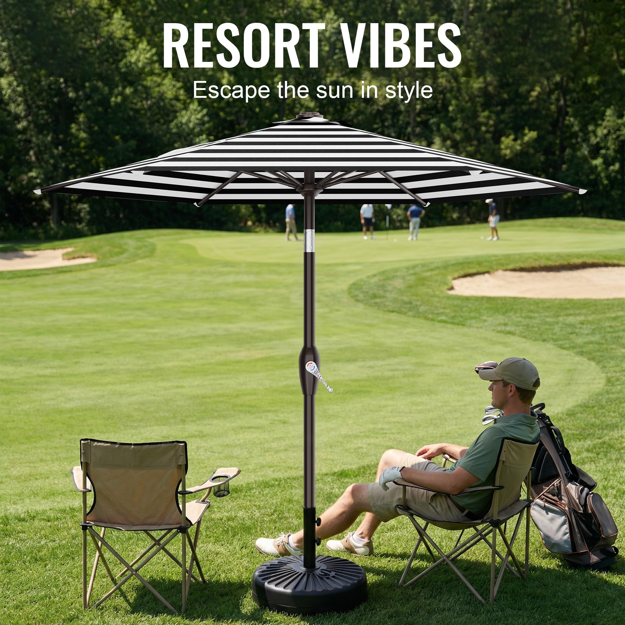 Easthome 7.5' Patio Umbrella Outdoor Table Market Umbrella with Smooth Crank handle, 6 Ribs, Backyard, Poolside, Garden