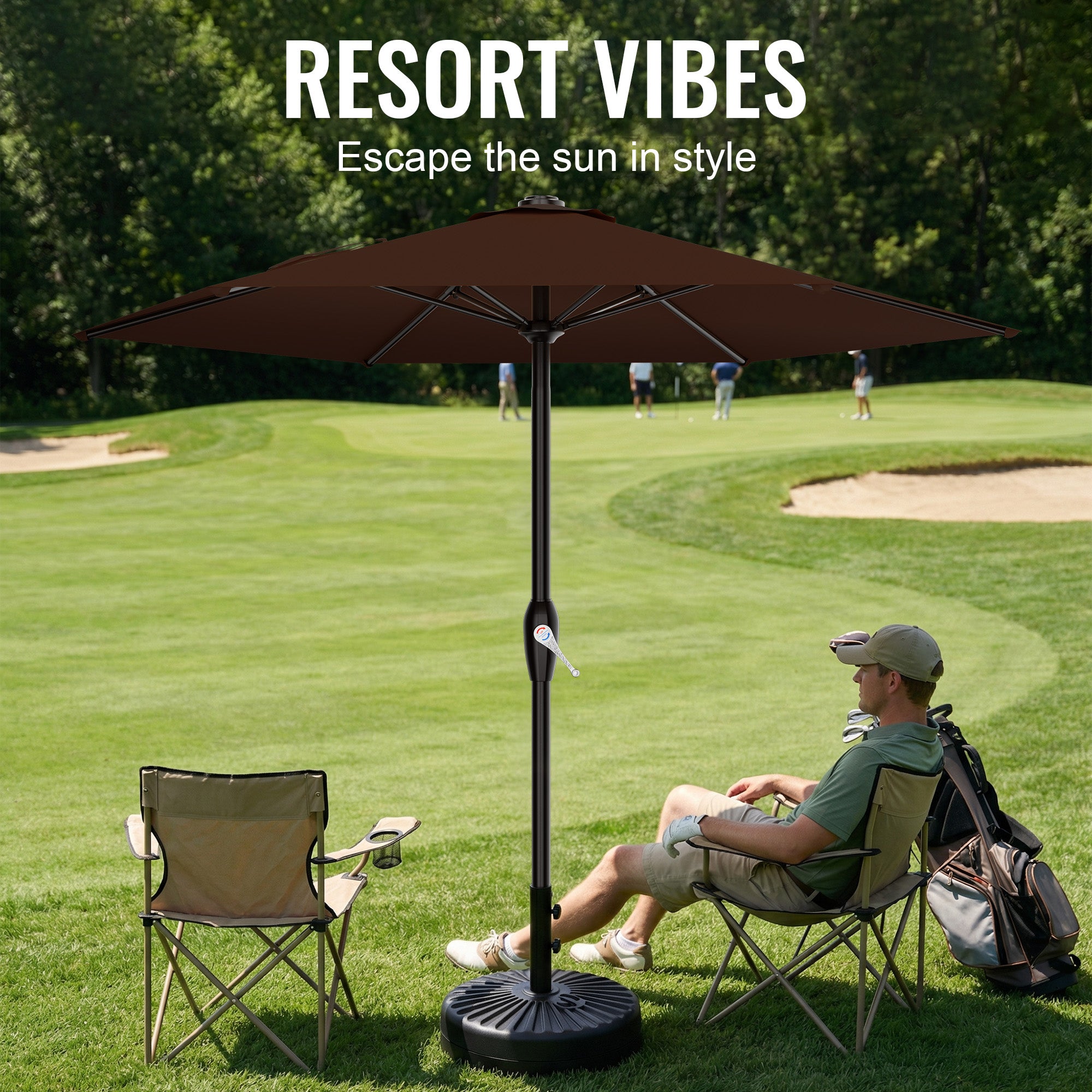 Easthome 7.5' Patio Umbrella Outdoor Table Market Umbrella with Smooth Crank handle, 6 Ribs, Backyard, Poolside, Garden