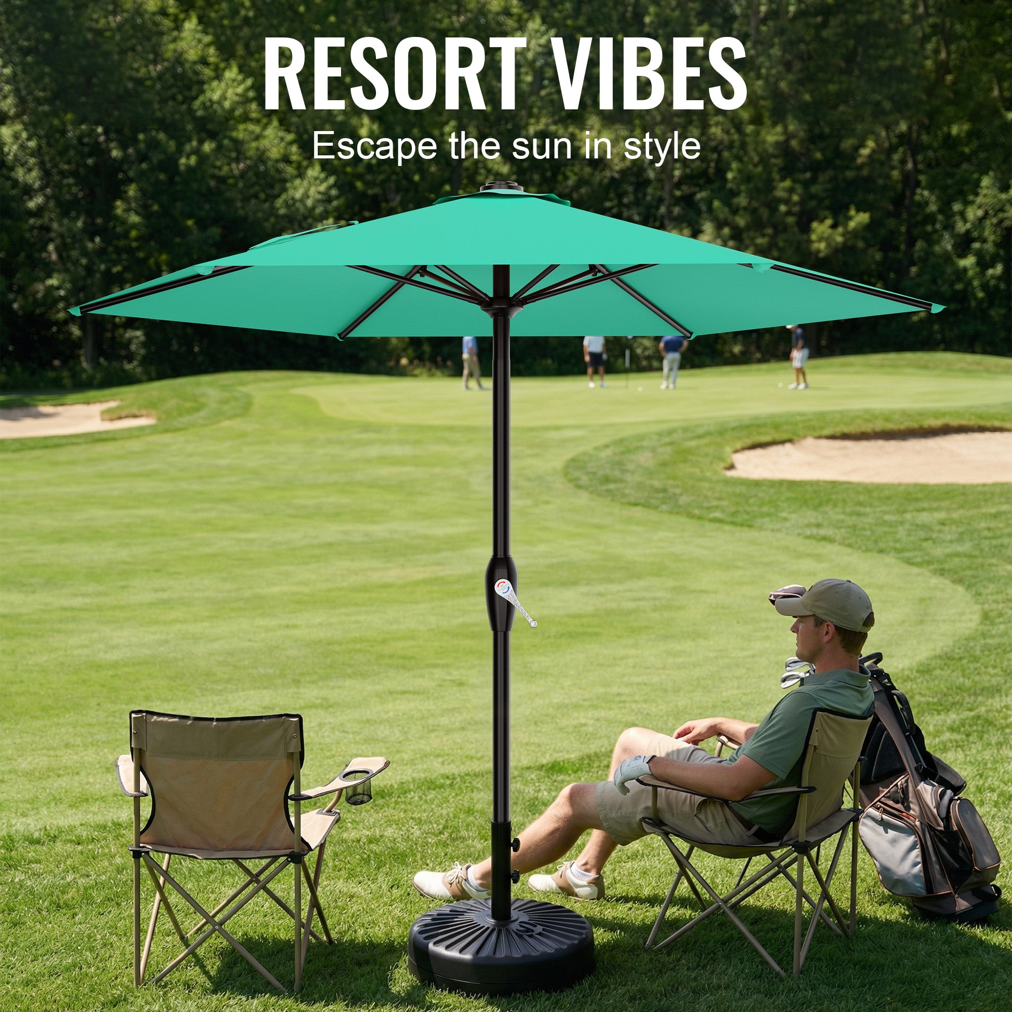 Easthome 7.5' Patio Umbrella Outdoor Table Market Umbrella with Smooth Crank handle, 6 Ribs, Backyard, Poolside, Garden