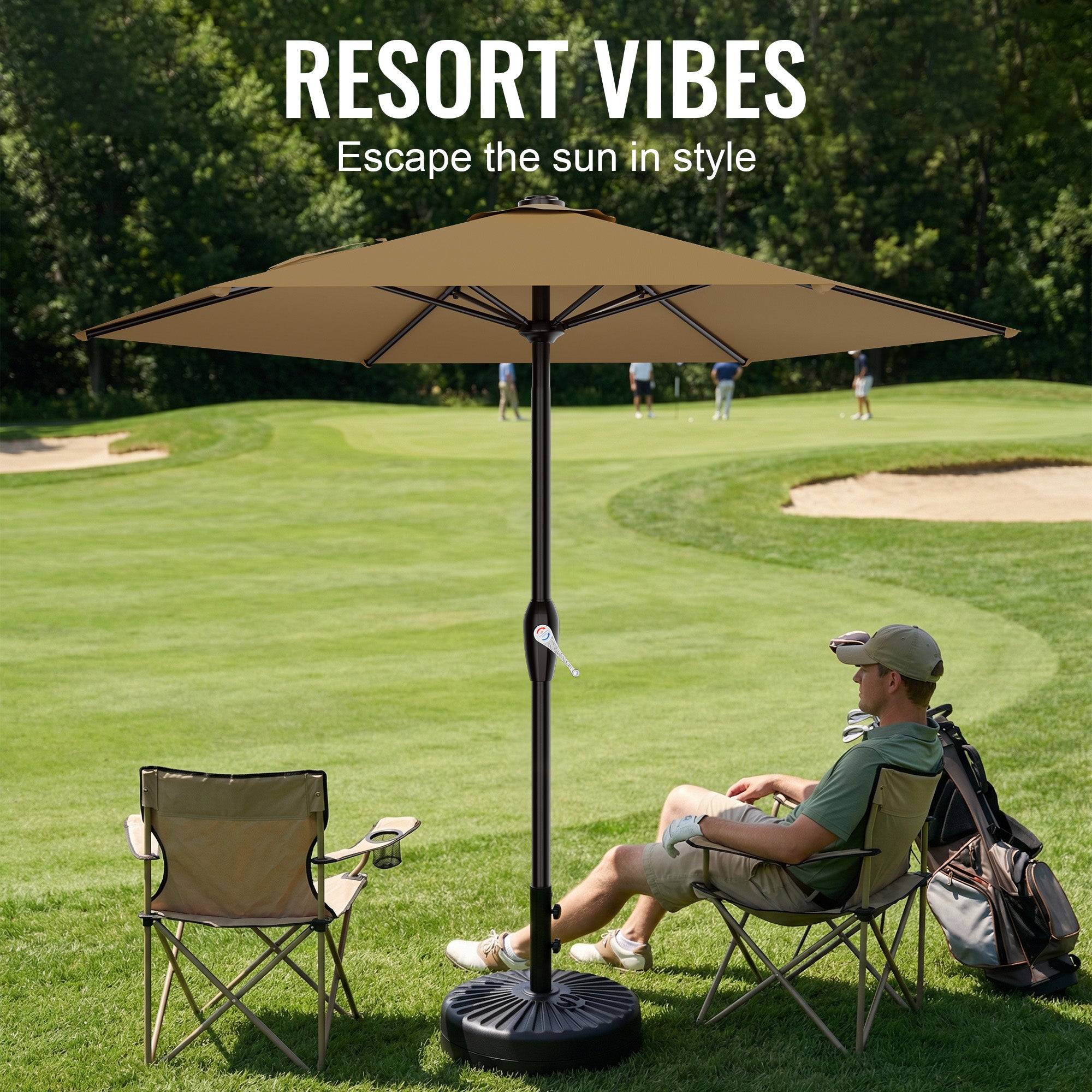 Easthome 7.5' Patio Umbrella Outdoor Table Market Umbrella with Smooth Crank handle, 6 Ribs, Backyard, Poolside, Garden