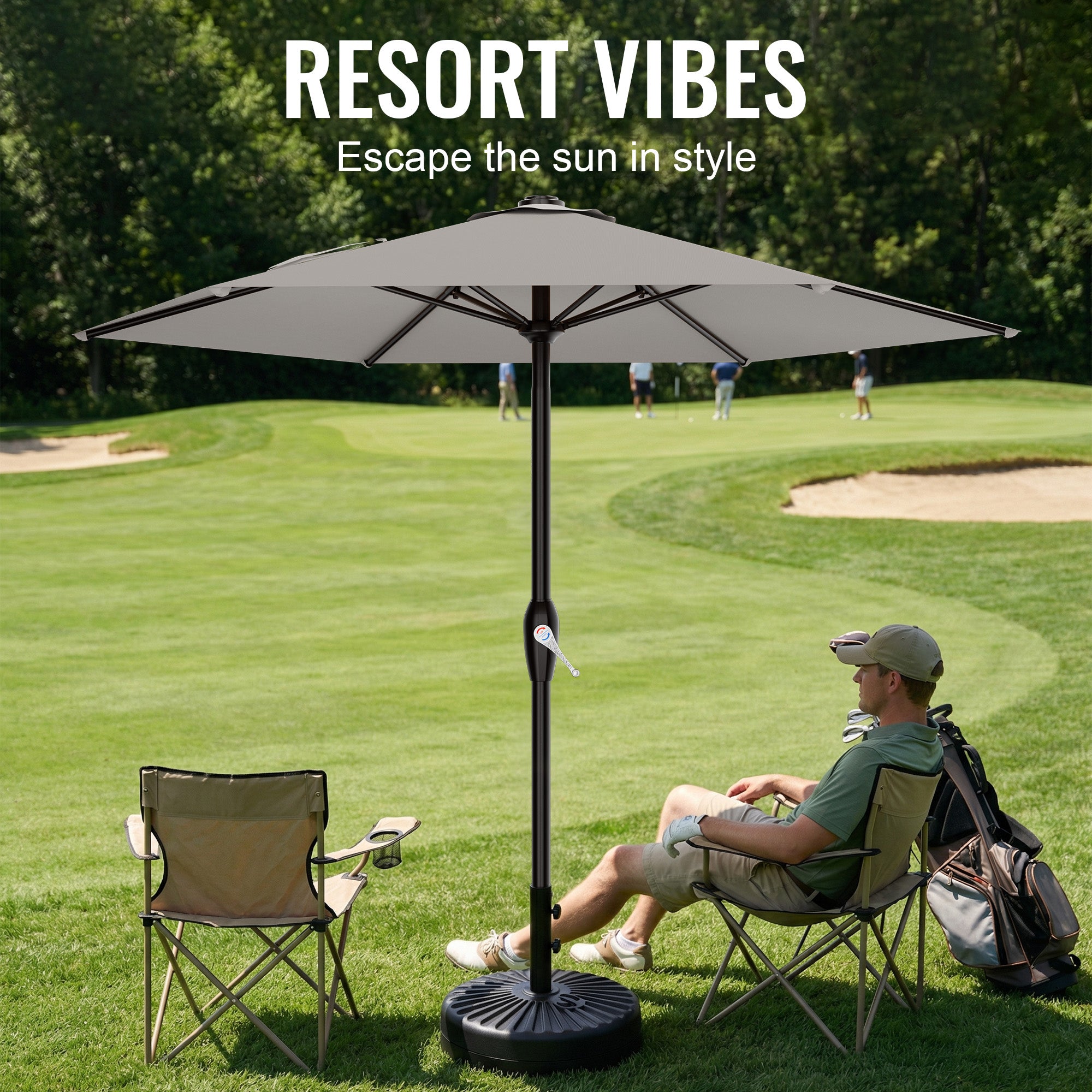 Easthome 7.5' Patio Umbrella Outdoor Table Market Umbrella with Smooth Crank handle, 6 Ribs, Backyard, Poolside, Garden