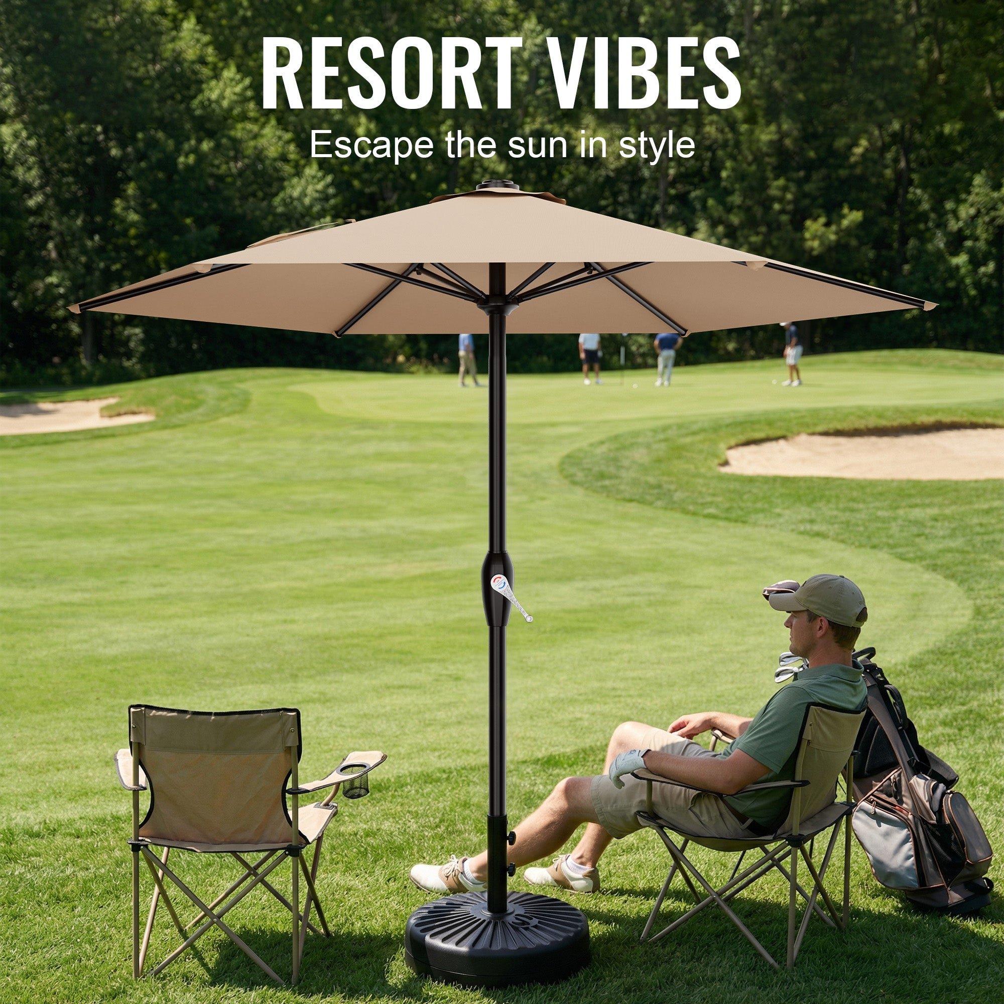 Easthome 7.5' Patio Umbrella Outdoor Table Market Umbrella with Smooth Crank handle, 6 Ribs, Backyard, Poolside, Garden
