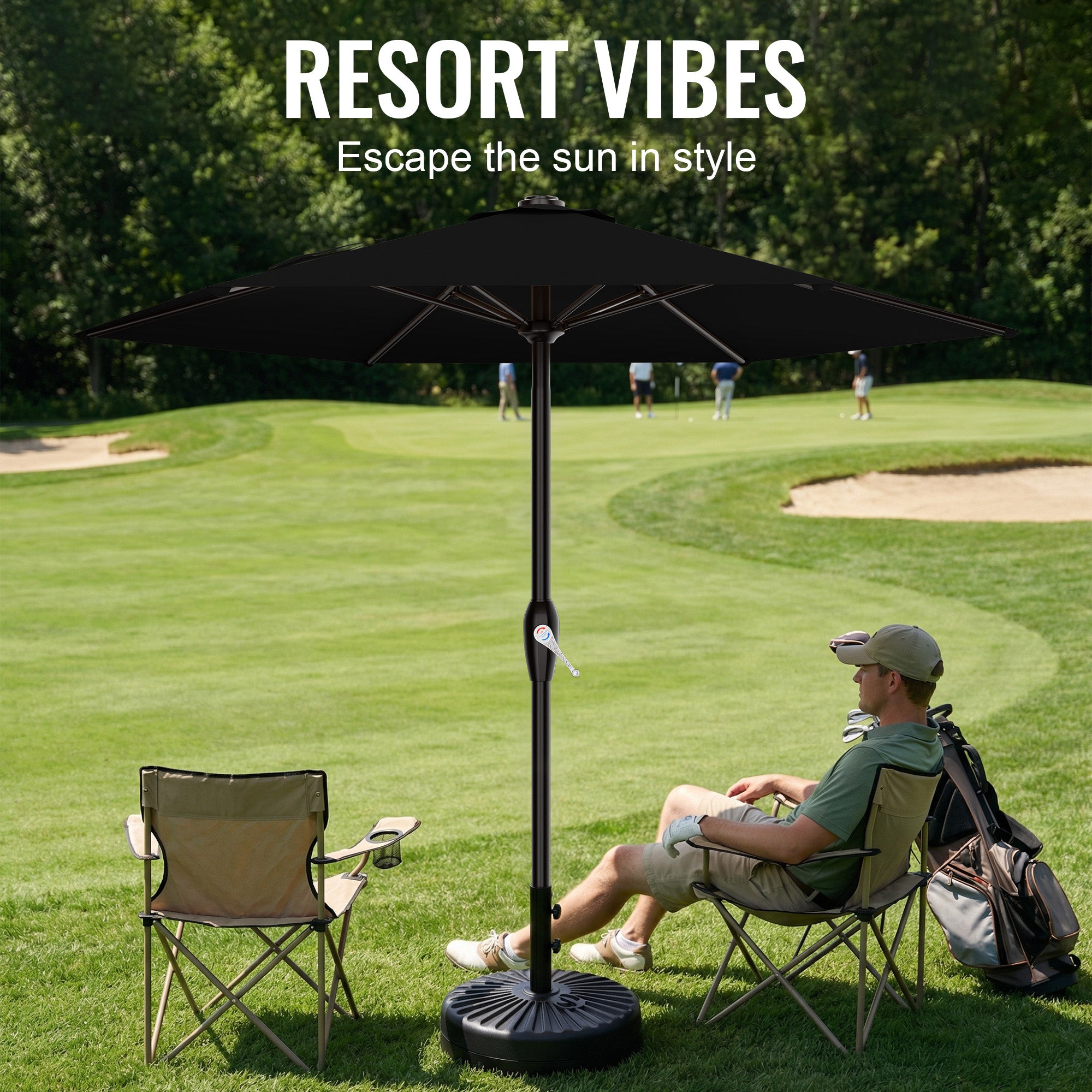 Easthome 7.5' Patio Umbrella Outdoor Table Market Umbrella with Smooth Crank handle, 6 Ribs, Backyard, Poolside, Garden