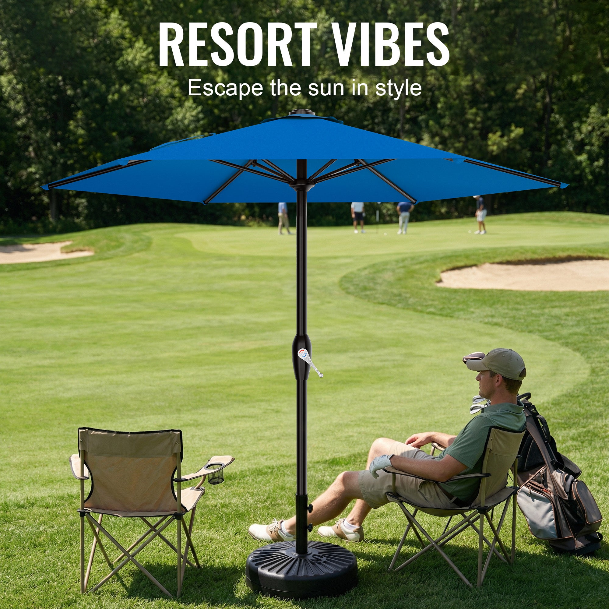 Easthome 7.5' Patio Umbrella Outdoor Table Market Umbrella with Smooth Crank handle, 6 Ribs, Backyard, Poolside, Garden